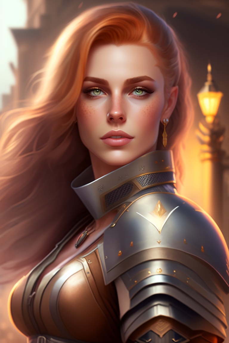 Lexica Female human fighter, evil face, strawcolored hair, sword in