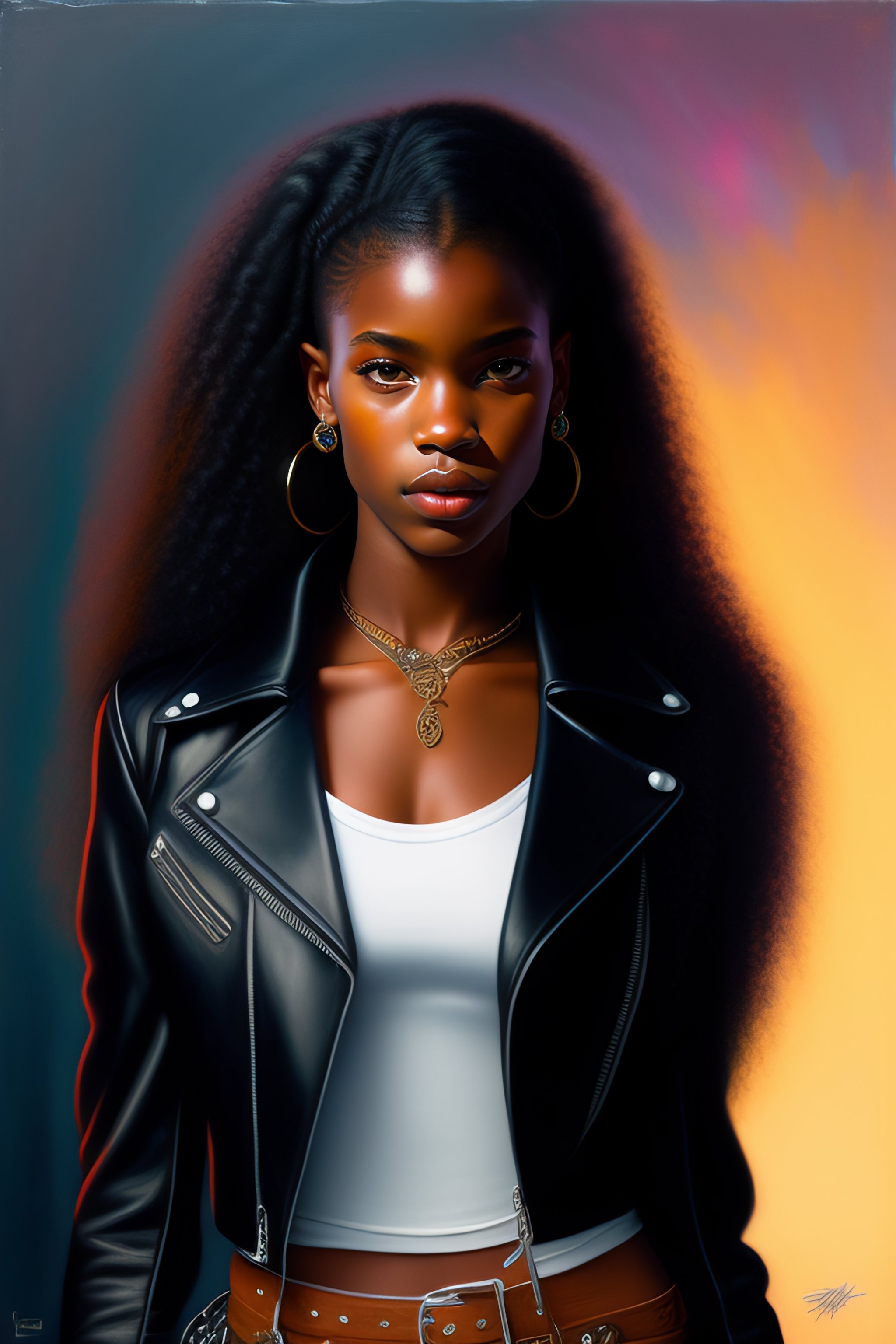 Black Girl in Leather
