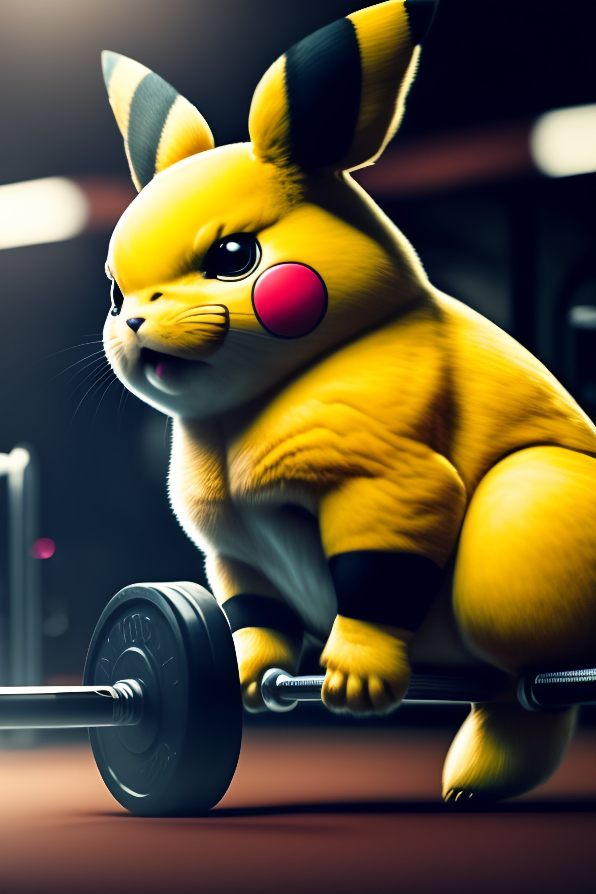 Lexica - Pikachu deadlifting in a luxury gym