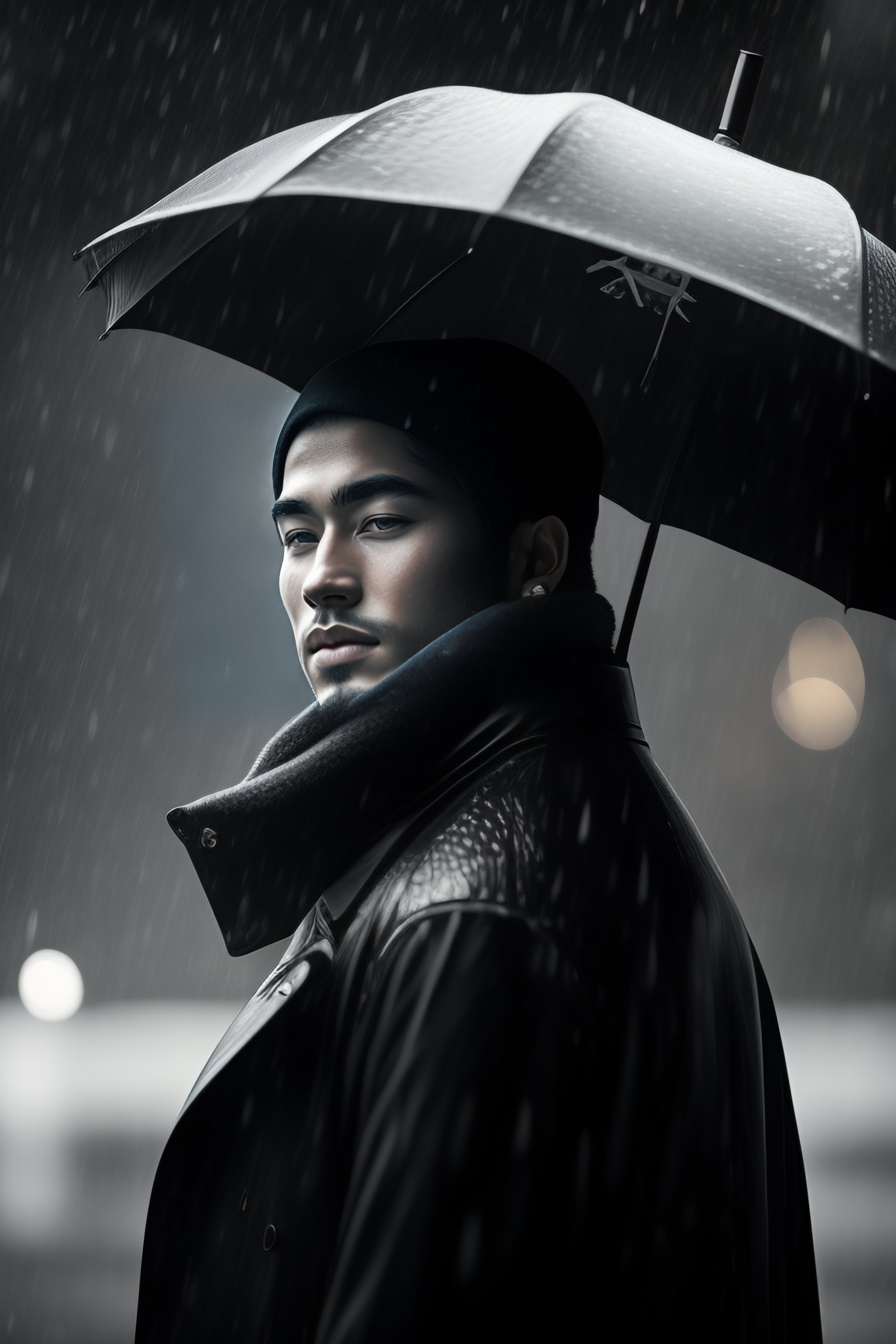 Lexica Black and white old portrait style painting of a man with no