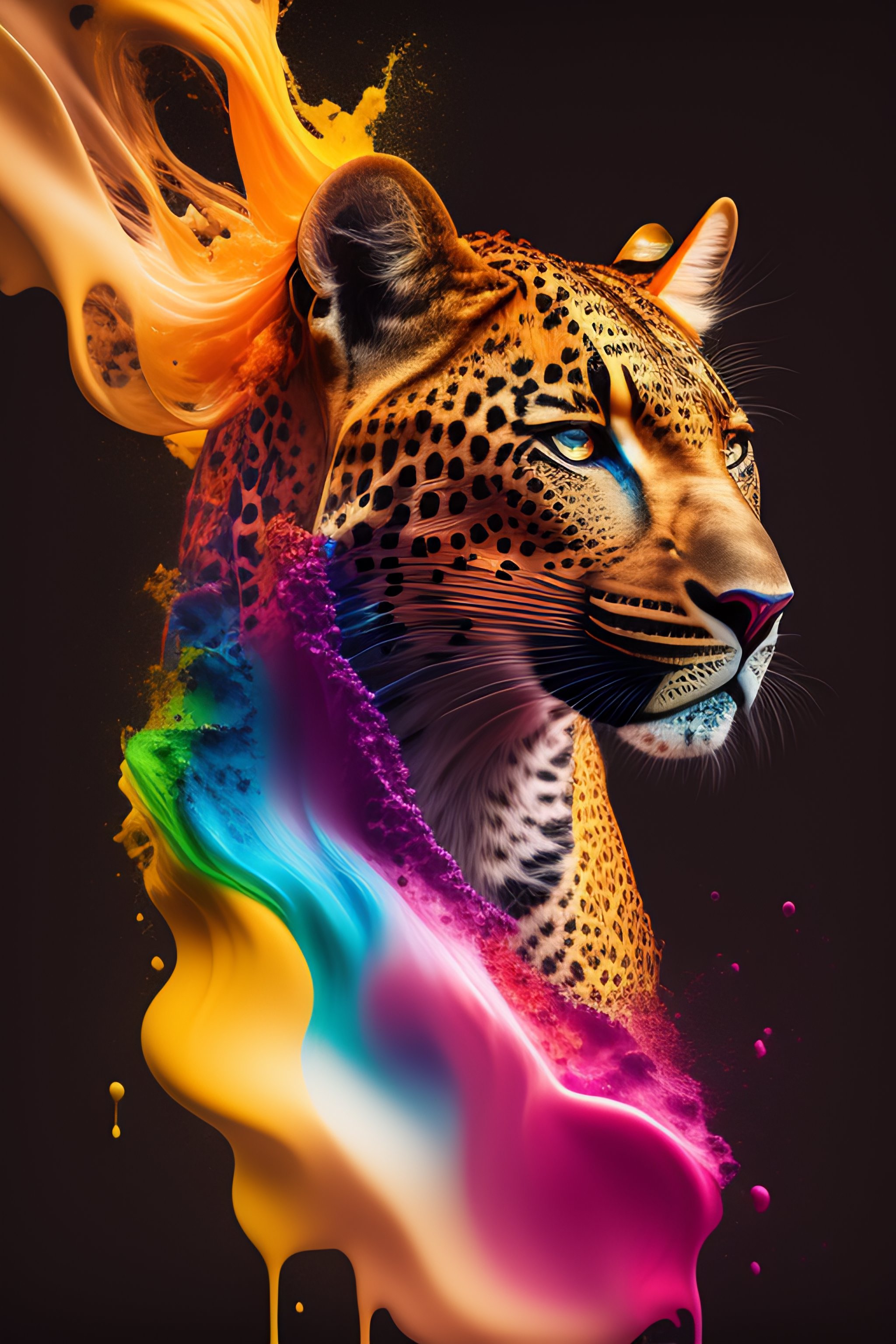 Lexica - Leopard head alberto seveso art, colourful, water ink, ink ...