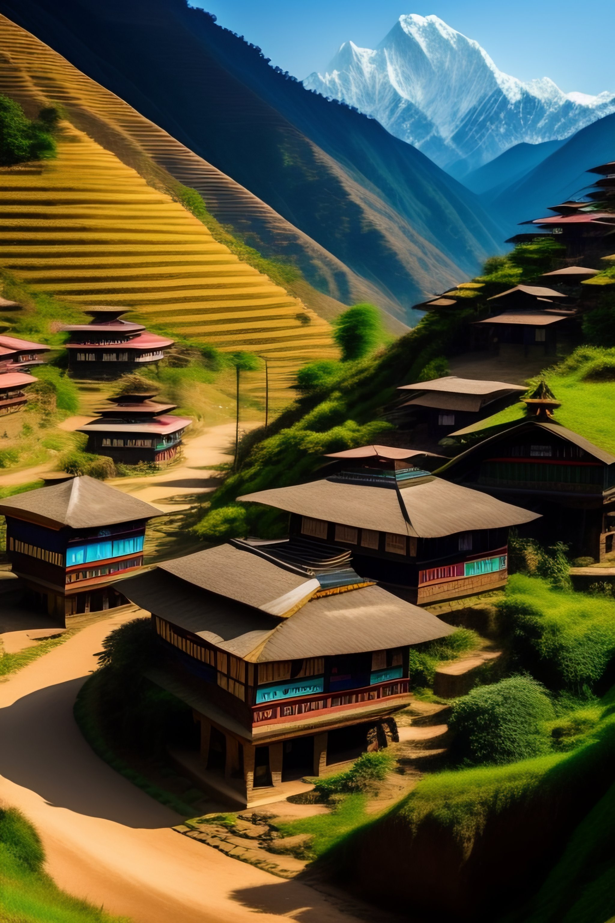 Lexica - Generate the Ghale village of Nepal
