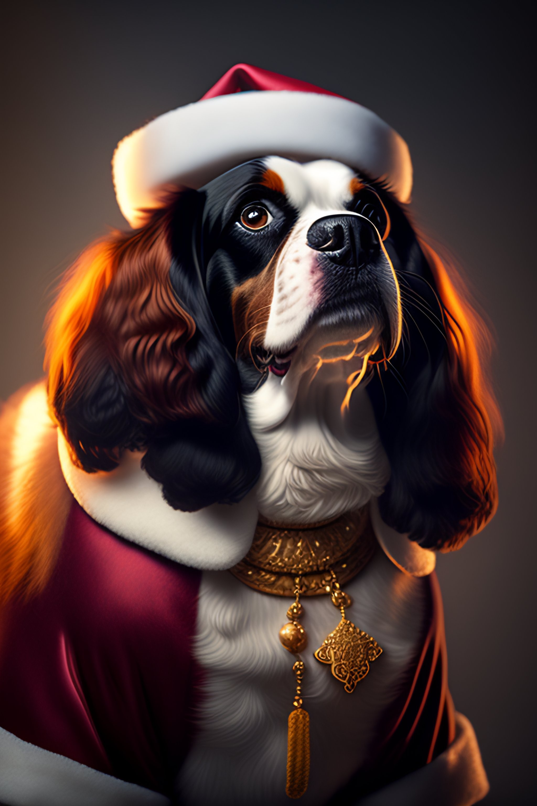 Lexica - A beautiful portrait of a cute king charles cavalier dog ...