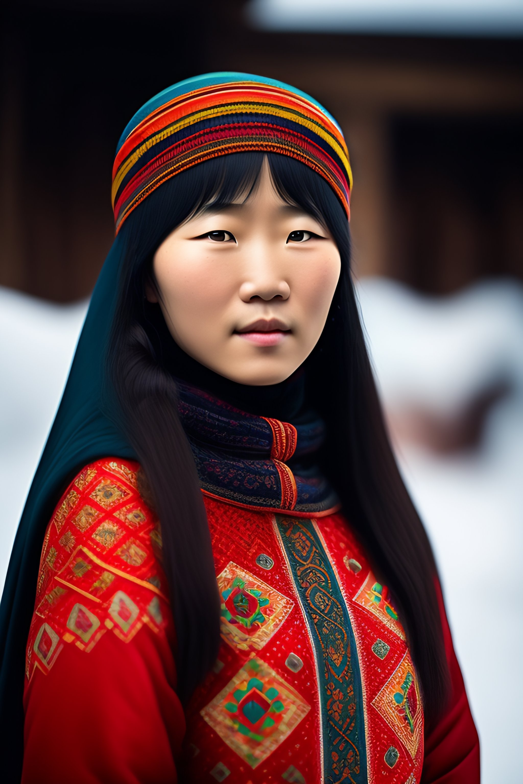 Lexica - Kyrgyz girl, beautiful,