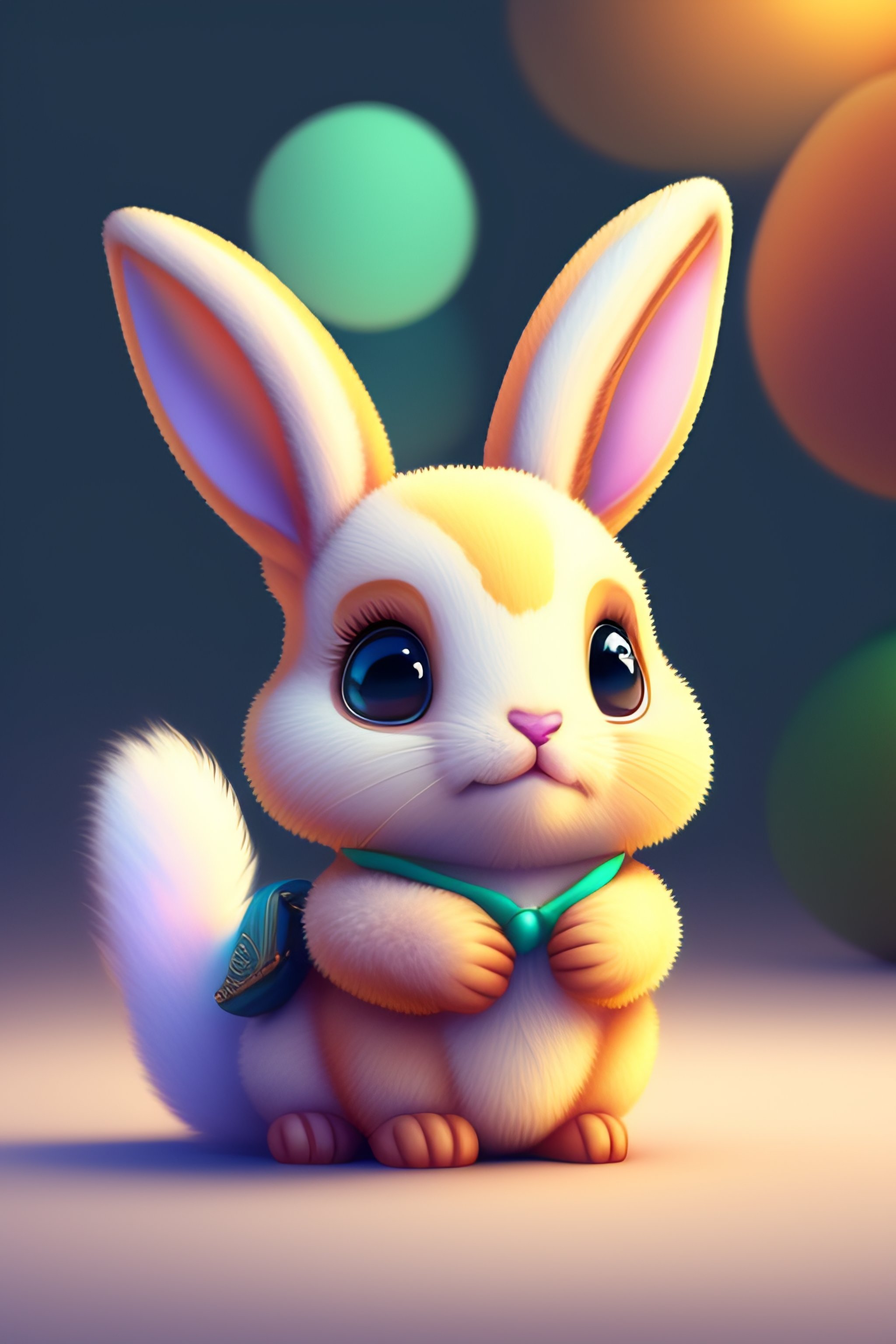 Lexica - Cute and adorable cartoon rabbit, fantasy, ears, dreamlike ...