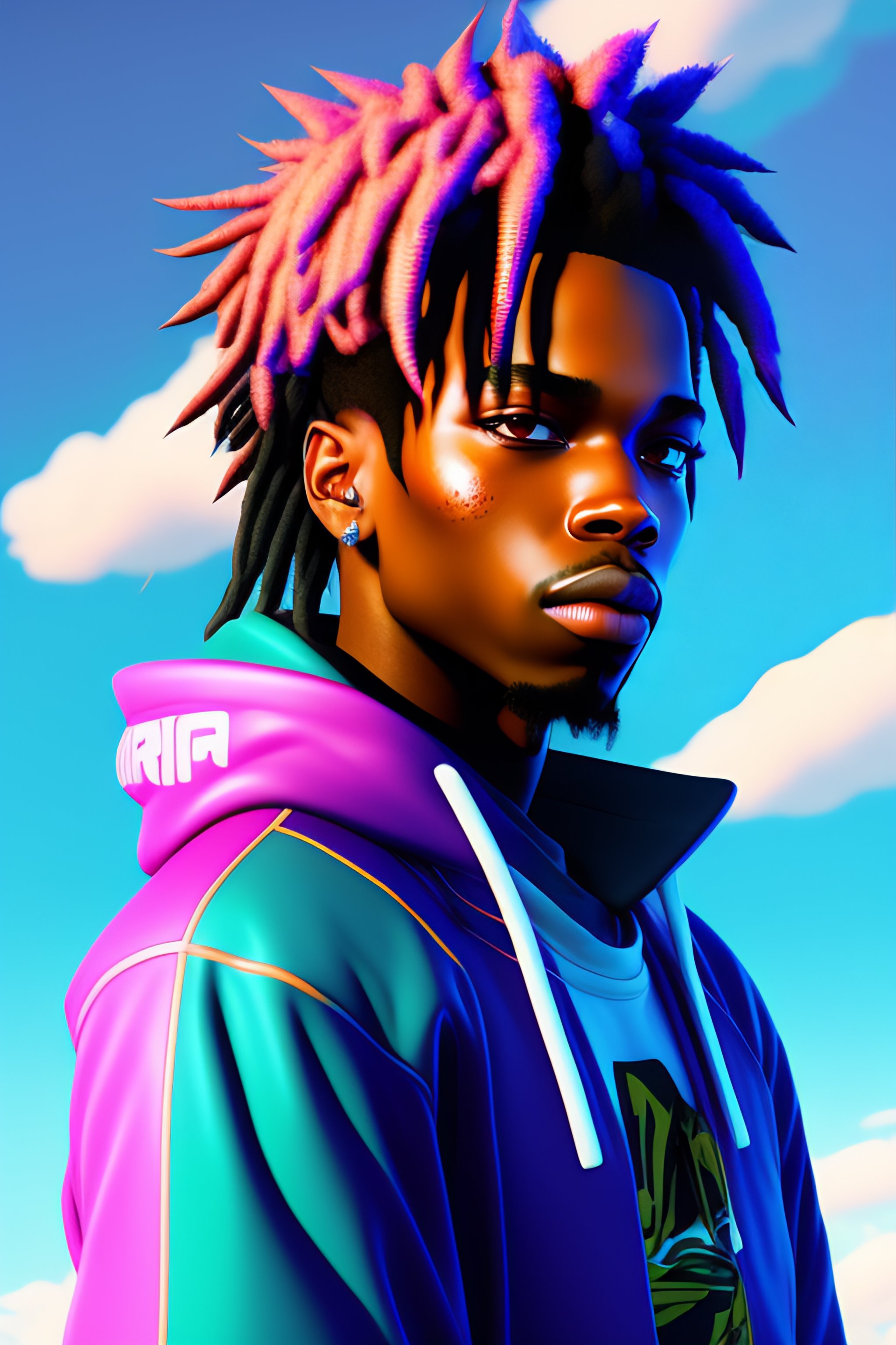 Lexica - 2D LINE ART, PASTEL COLORS, DENZEL CURRY AS AN ANIME CHARACTER ...