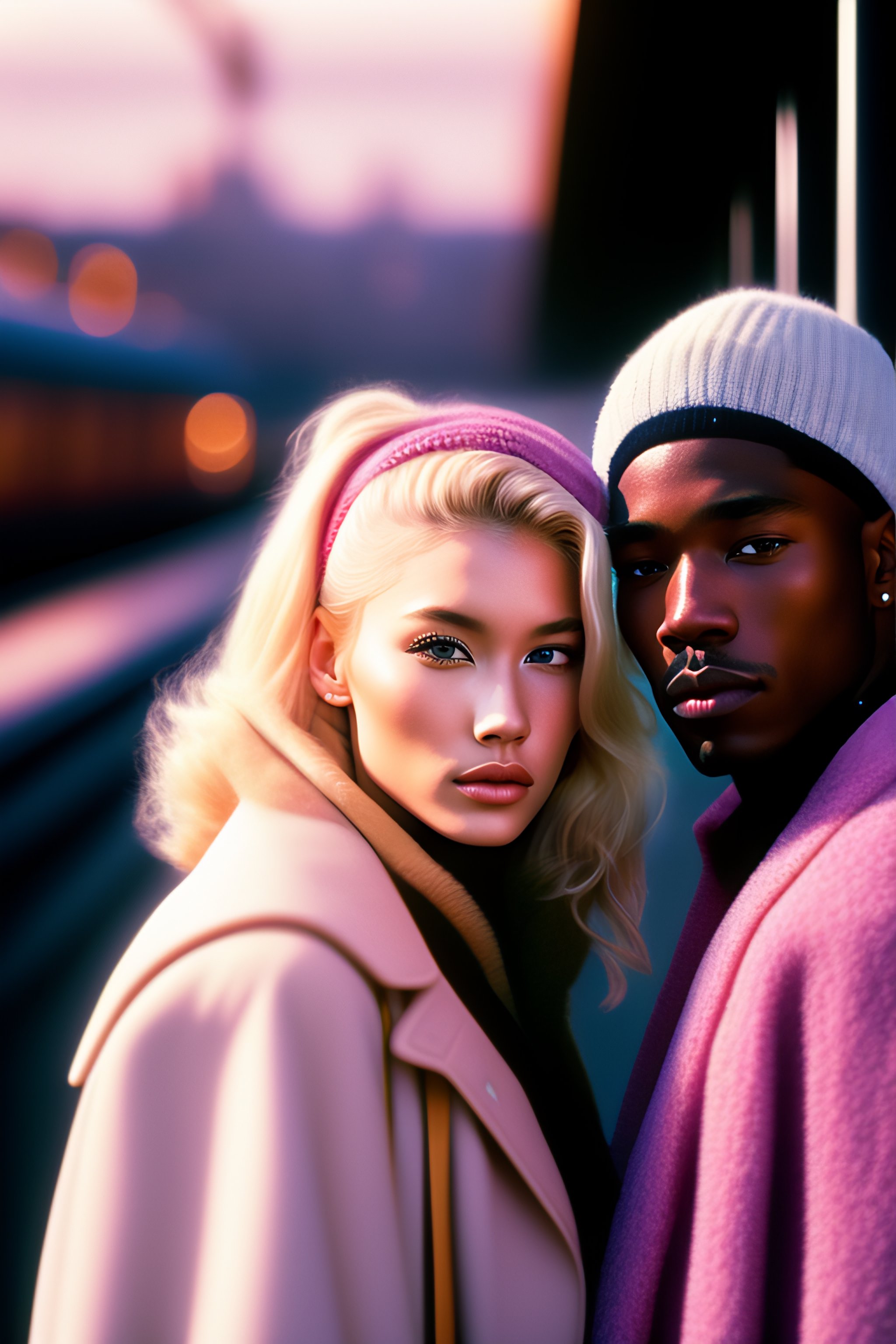 Lexica Blonde Women Black Men University Tokyo 1995 Street Photo Street Fashion Film 0562