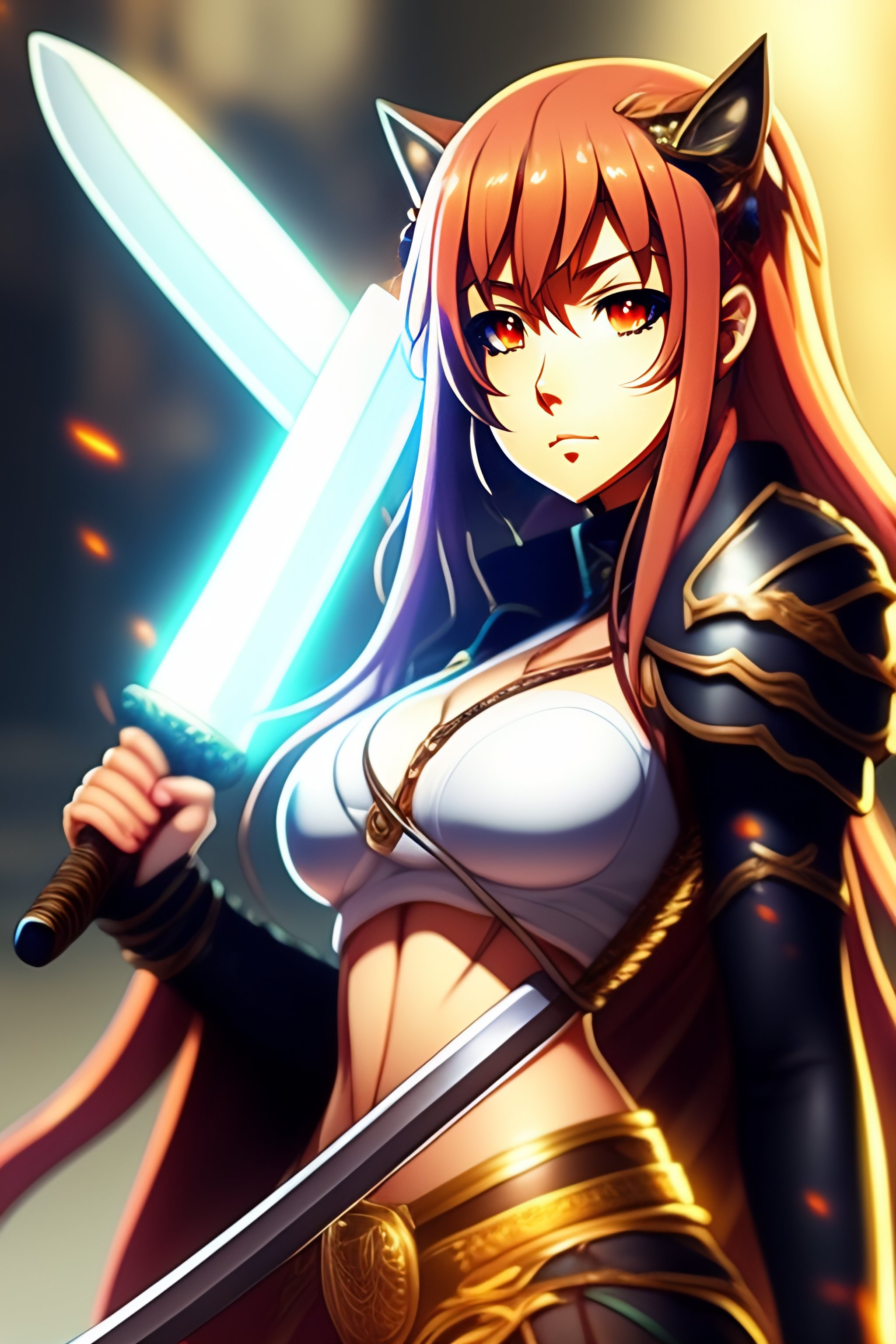 Lexica Anime Character Holding A Lighting Katana Concept Art