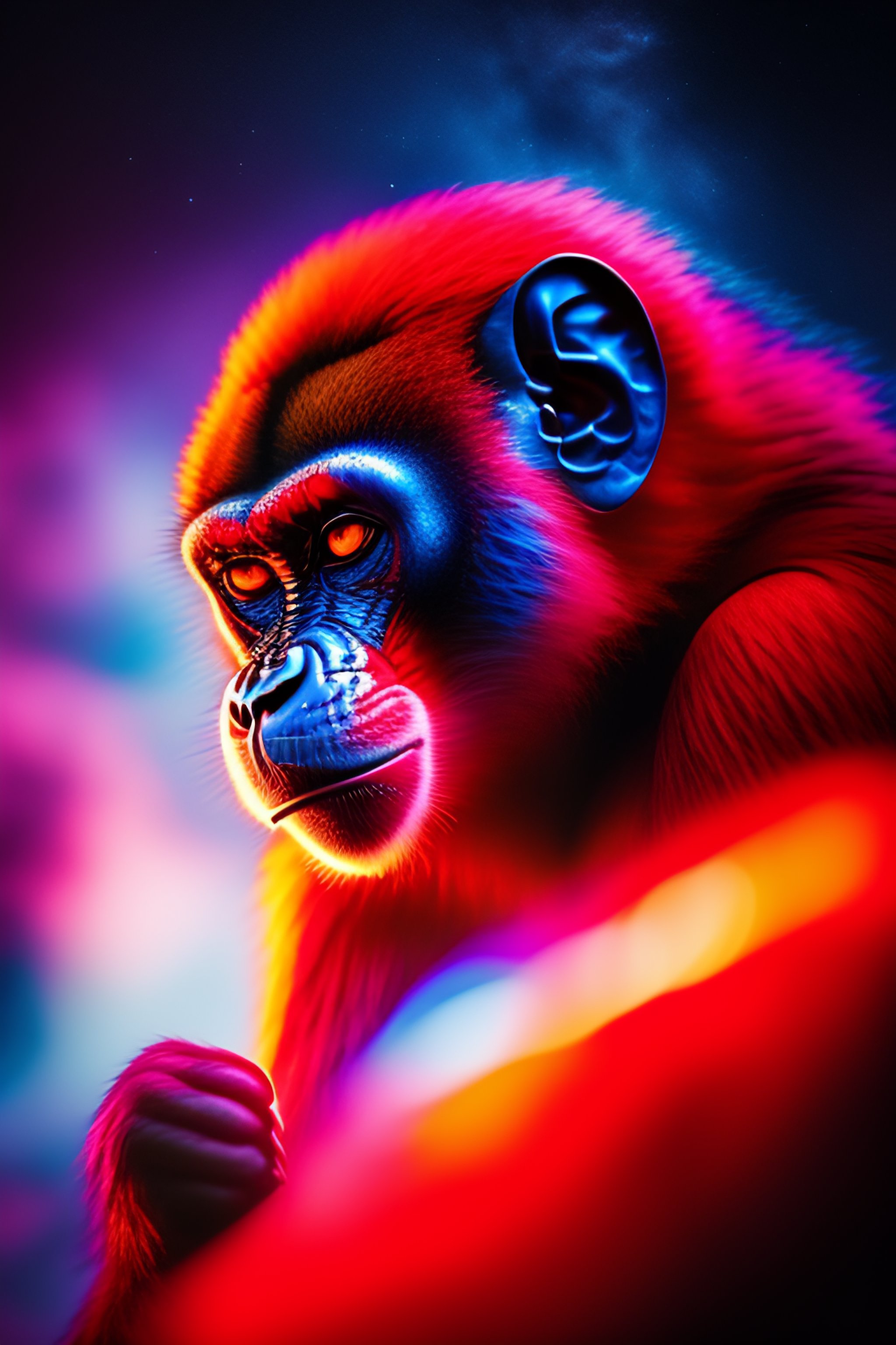 Lexica - Monkey dj red blue angry