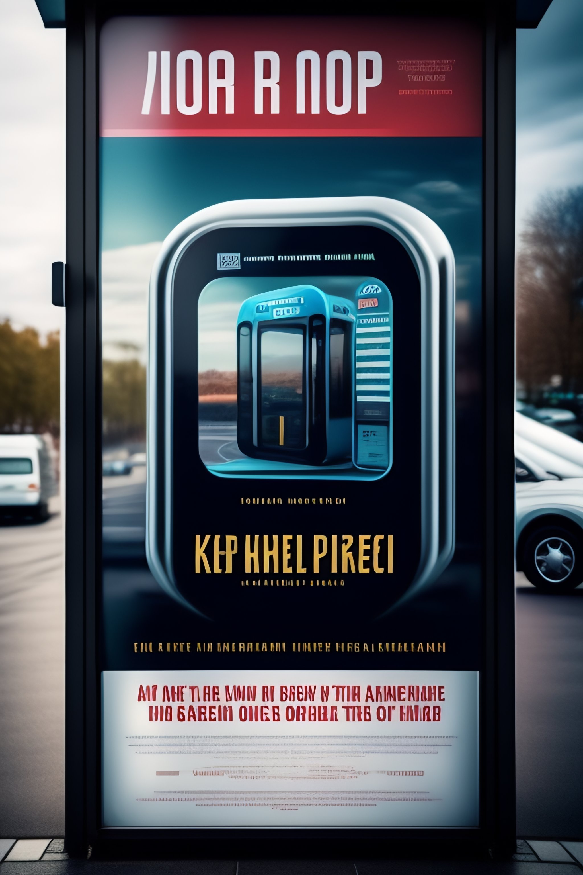 Lexica - An advertisement poster on a bus stop describing a killer robot