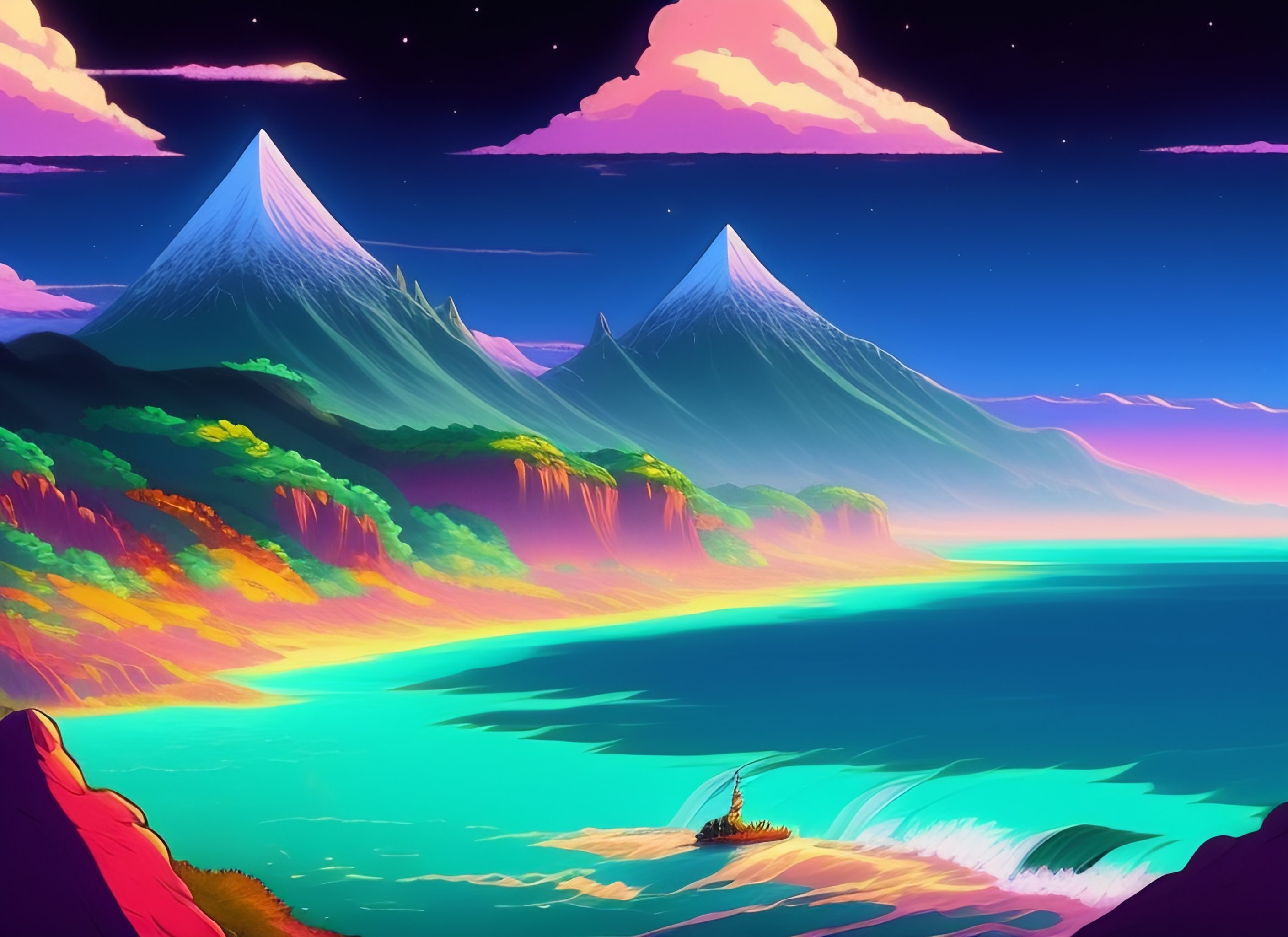 Lexica - Lord of the rings, style of 80s anime, vibrant, ghibli, colourful