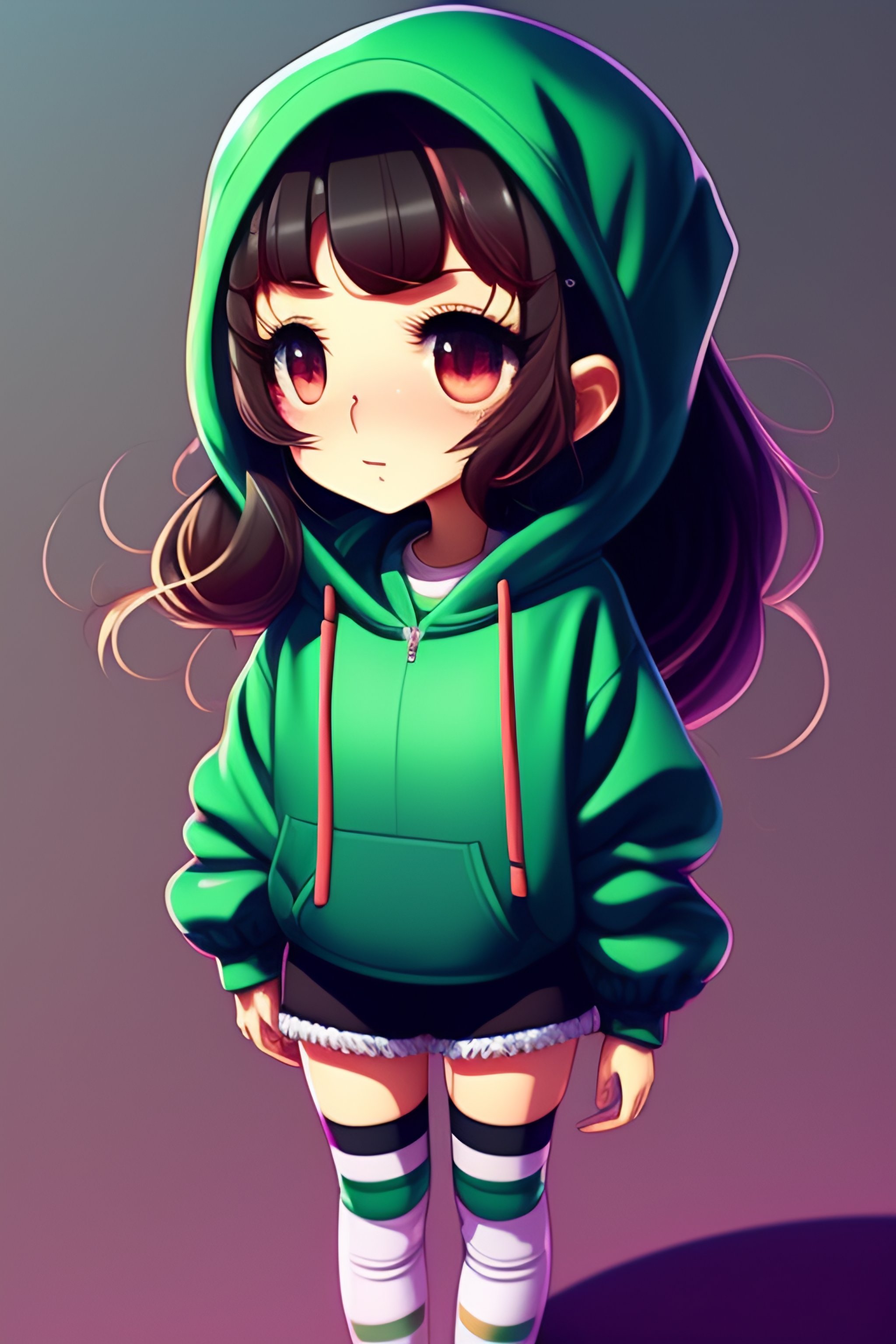 Oversized hoodie 2024 anime girl