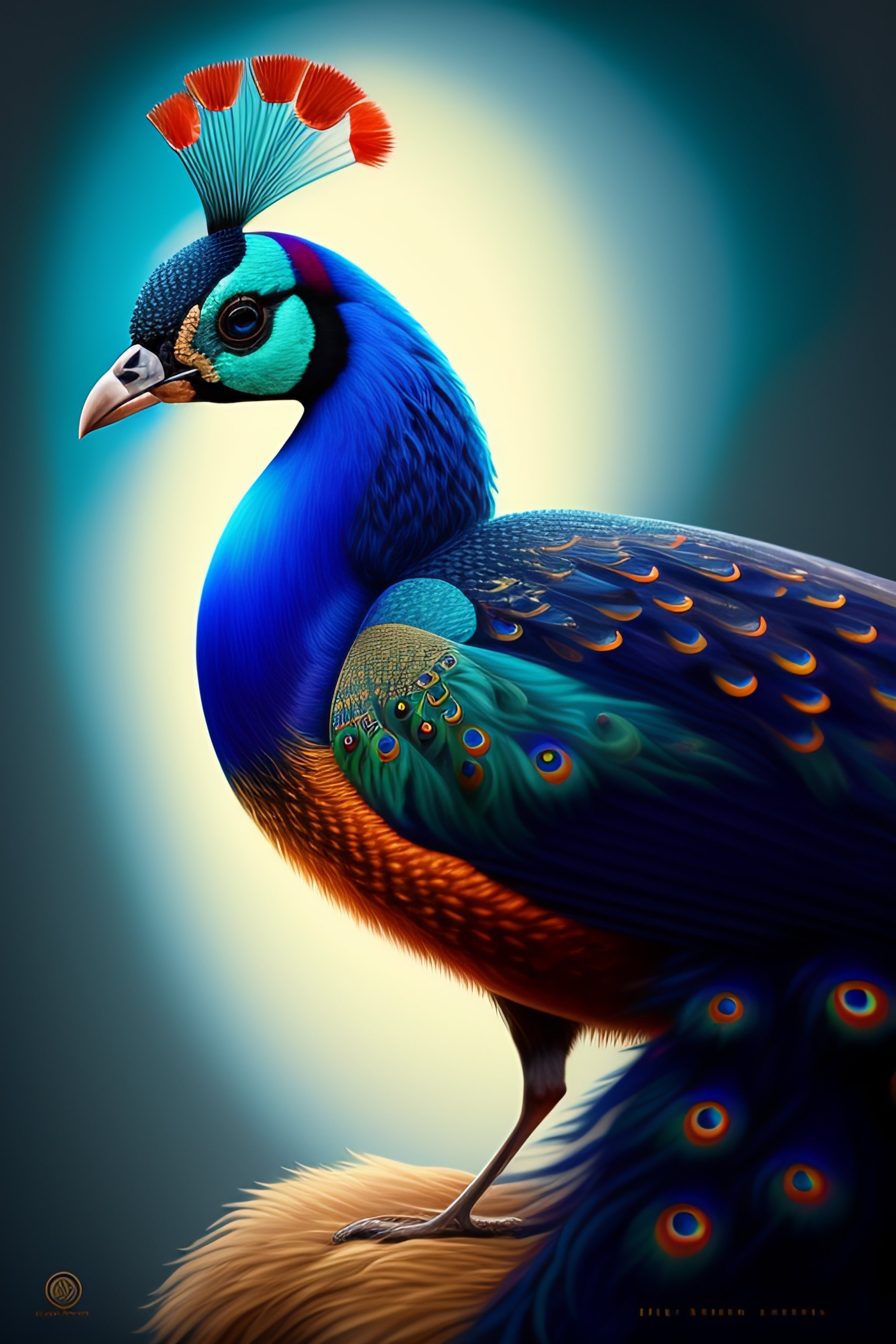 Lexica - 3d style peacock painting