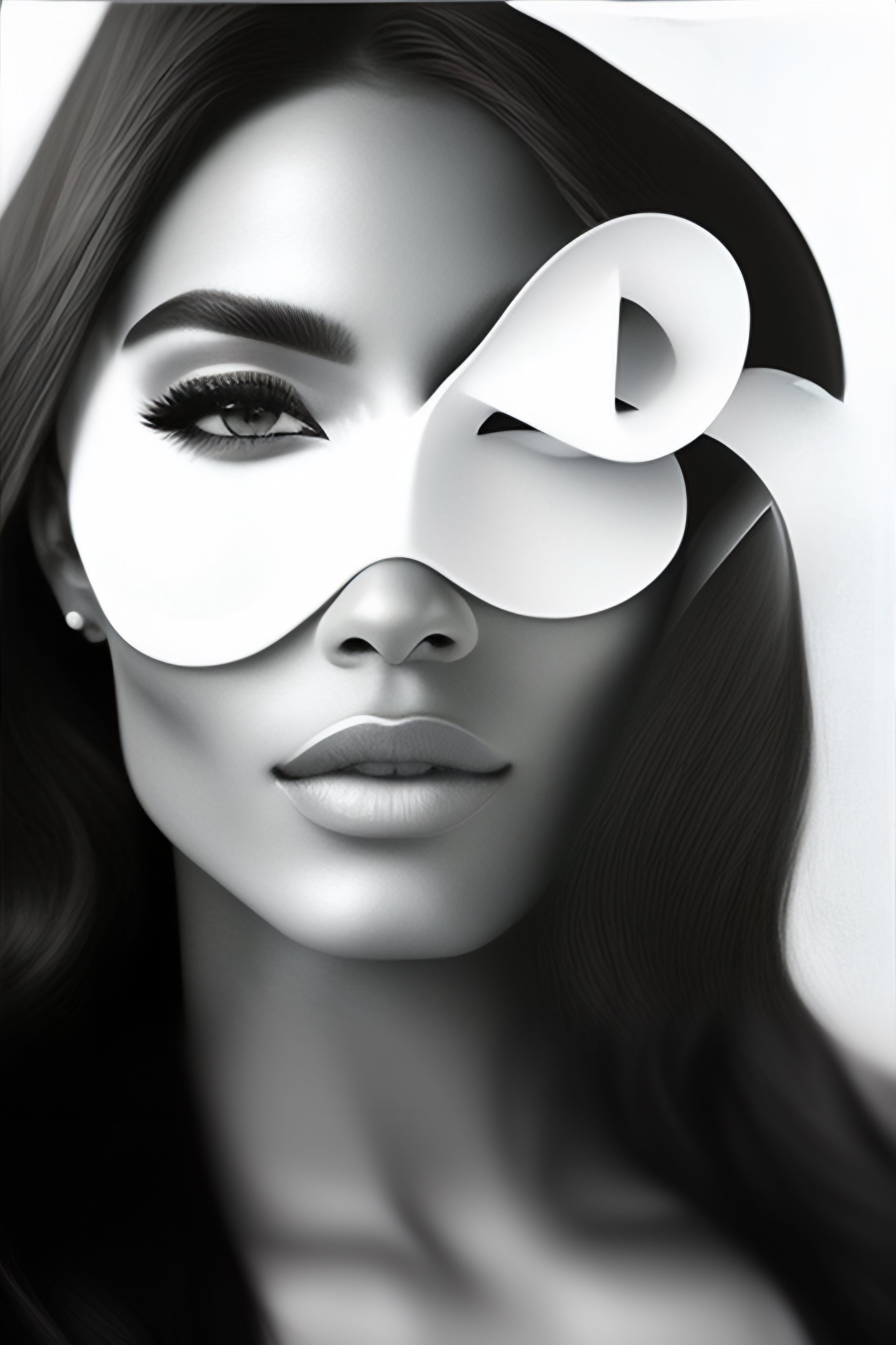 Lexica black and white mask