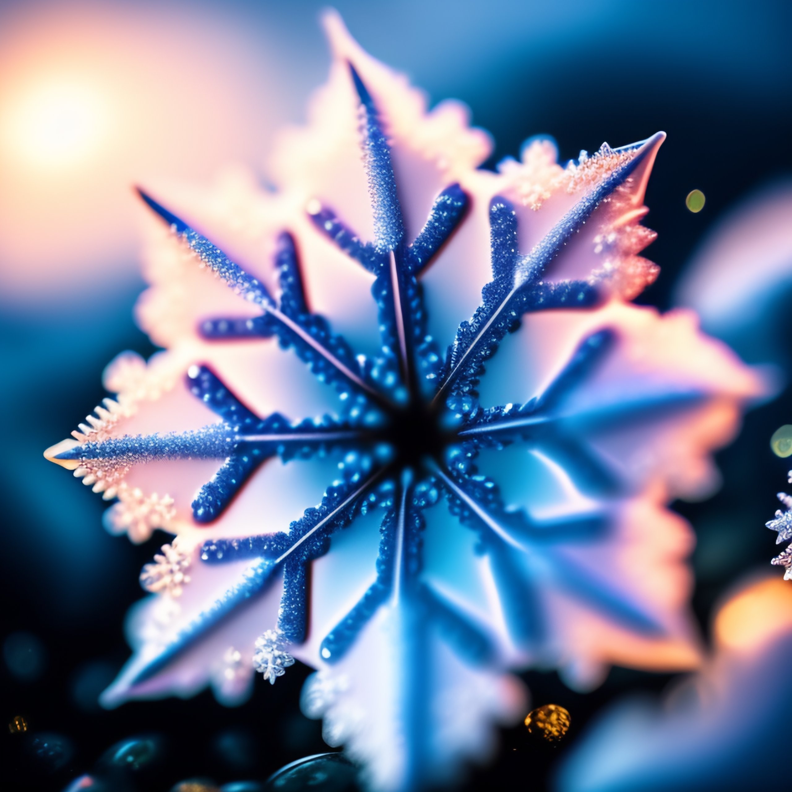 Lexica - Macro photo of beautiful snowflakes