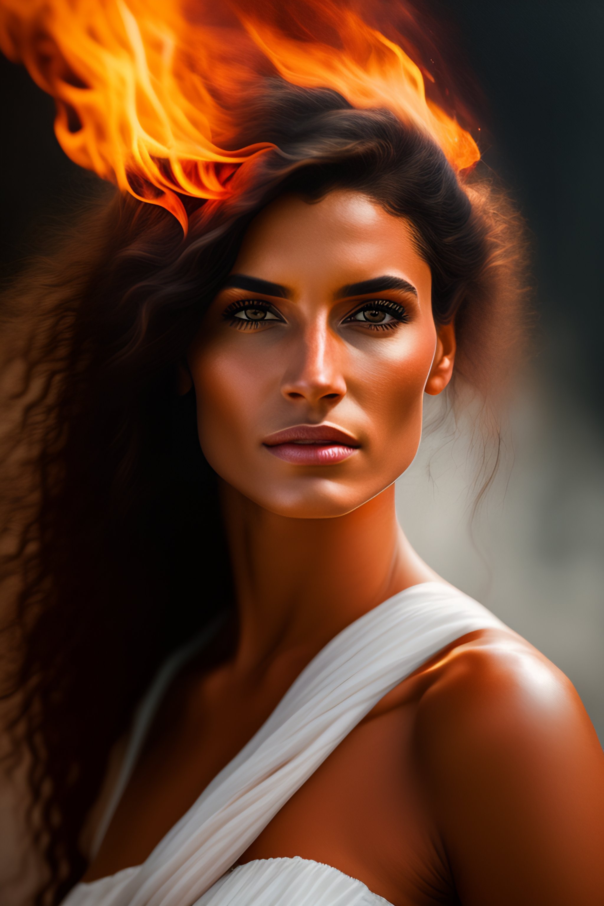 Lexica - Portrait of a women on fire