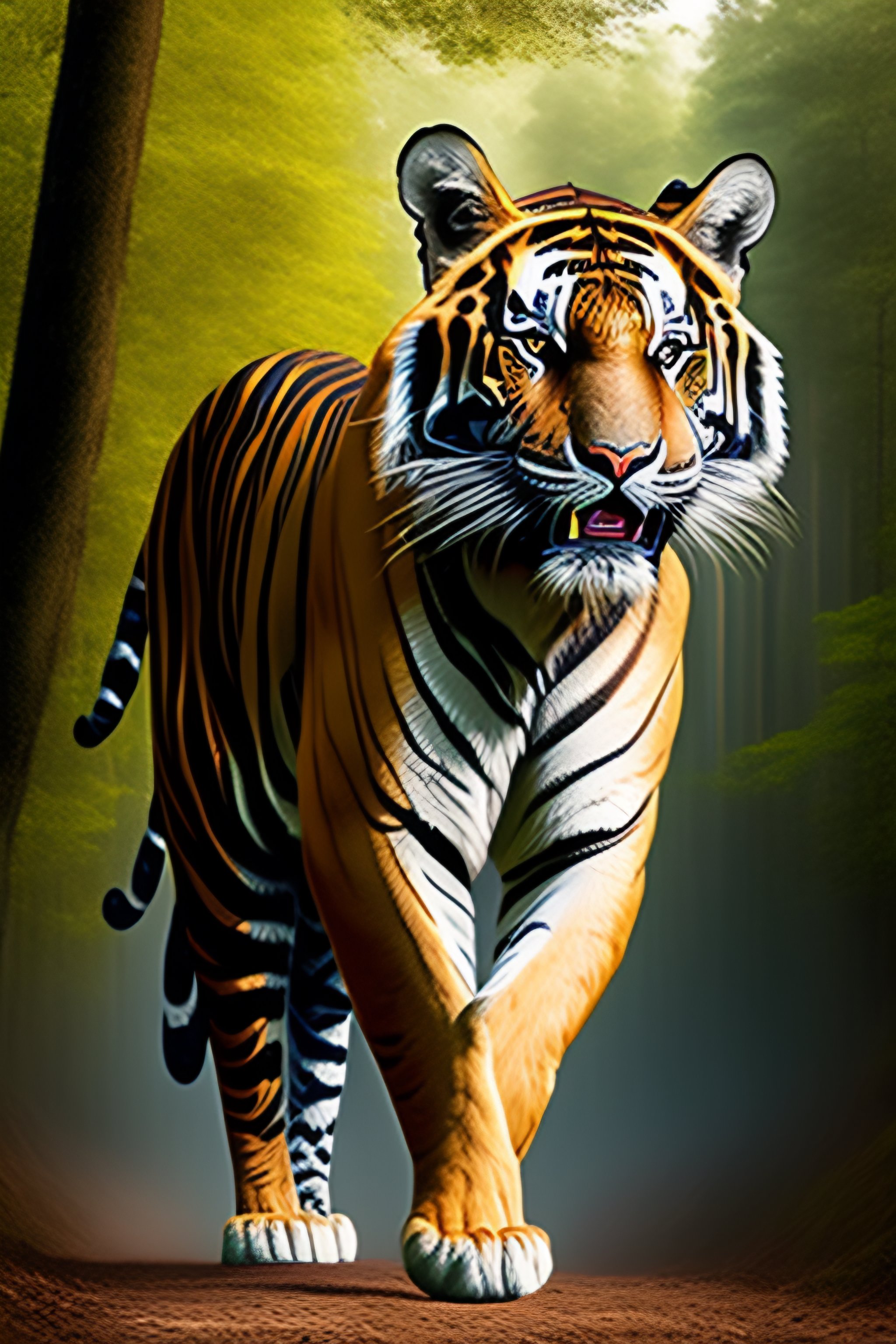 Bengal Tiger 3D, 3d, bengaltiger, animals, HD wallpaper