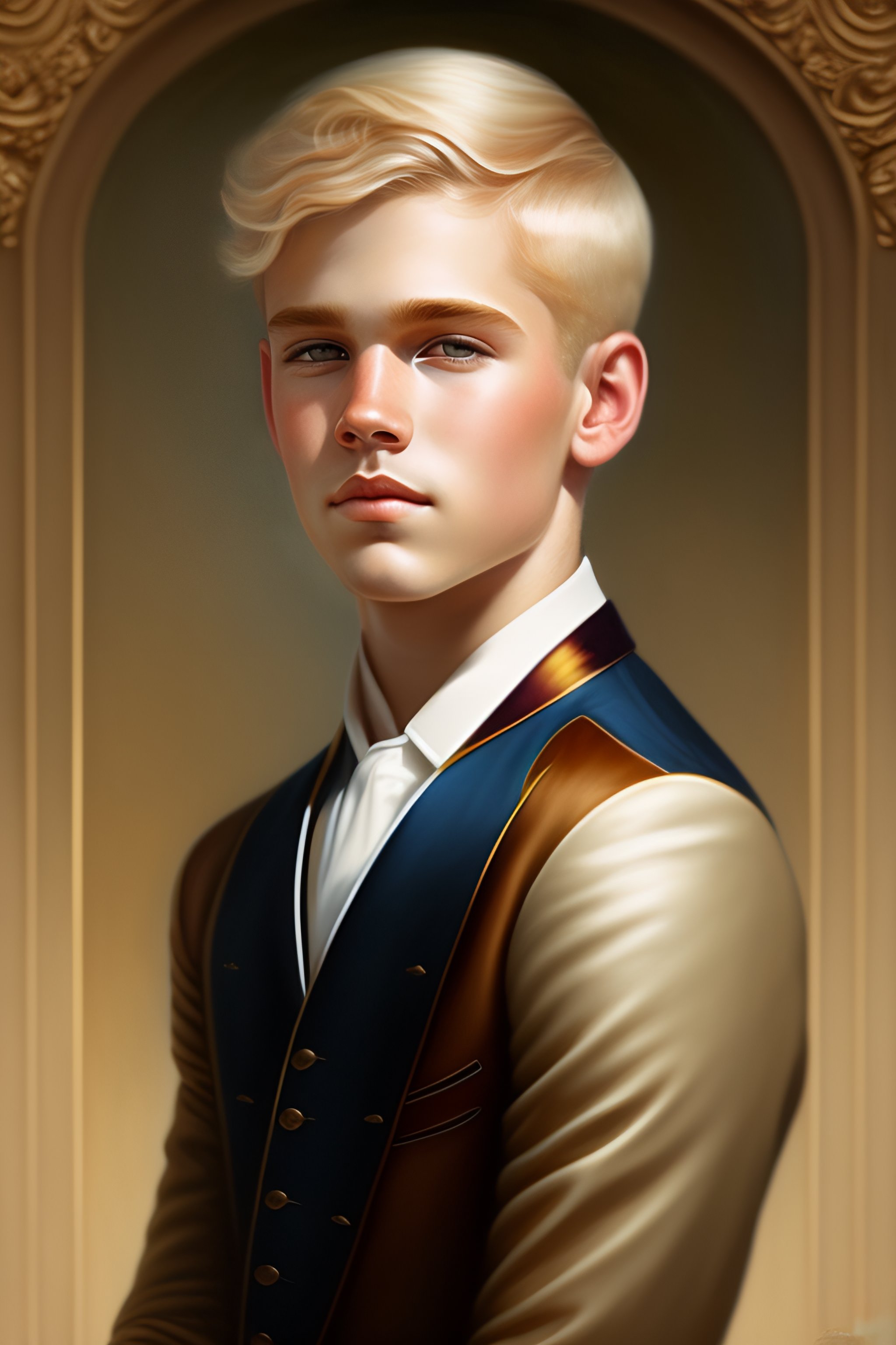 Lexica - Portrait of a handsome young blond boy, by tom bagshaw and ...
