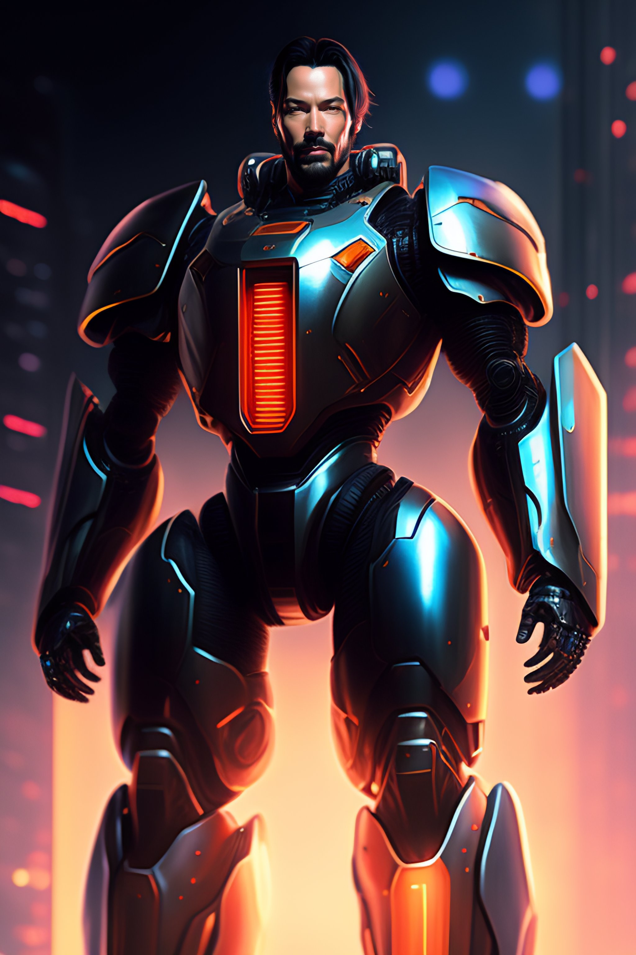 Lexica - A keanu reeves, realistic scifi cyberpunk power armor robot ...