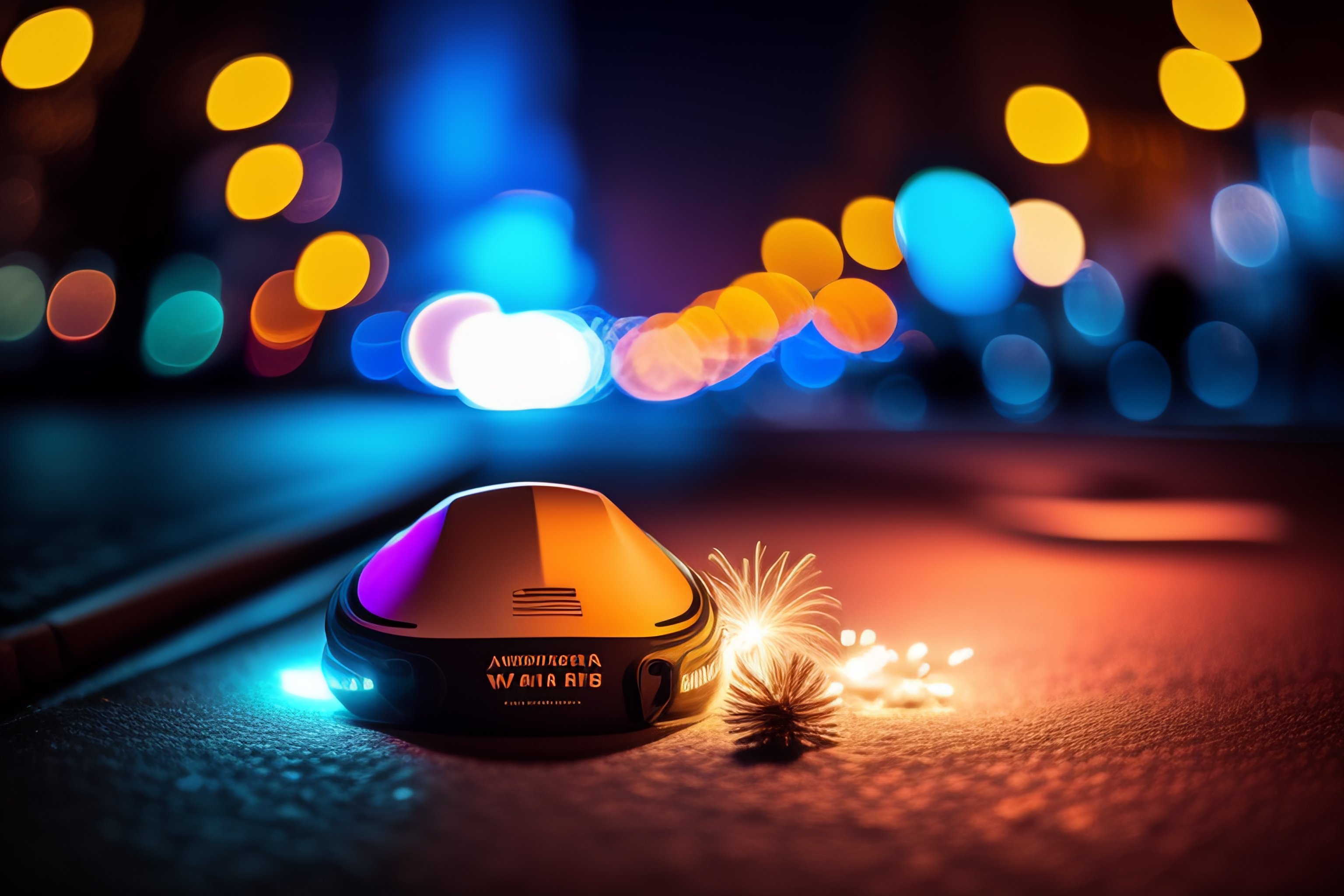 Lexica - A N95 mask lie on the street, with background fireworks ...