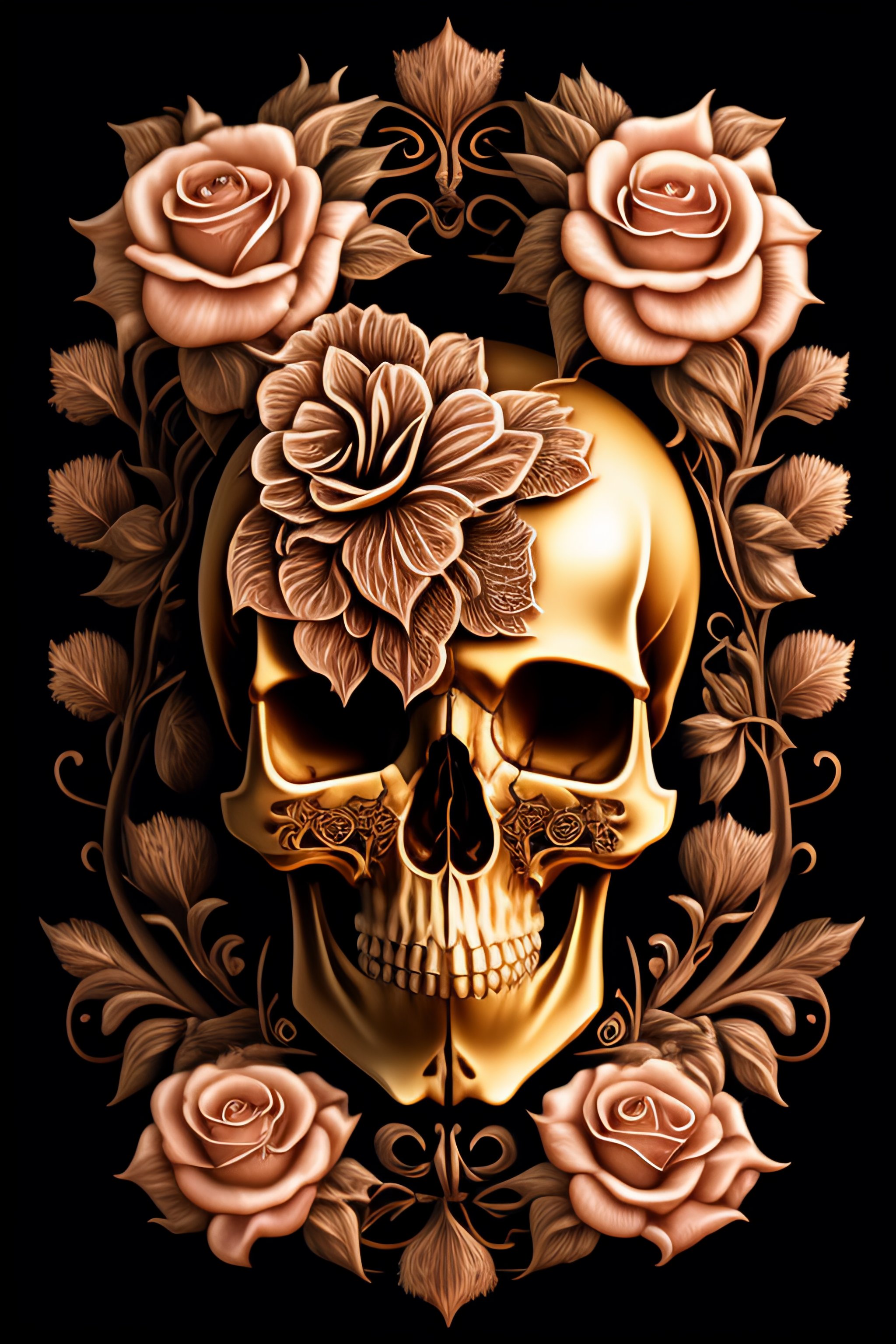Lexica Fear Form Of Skull With Classical Floral Elements Emanating