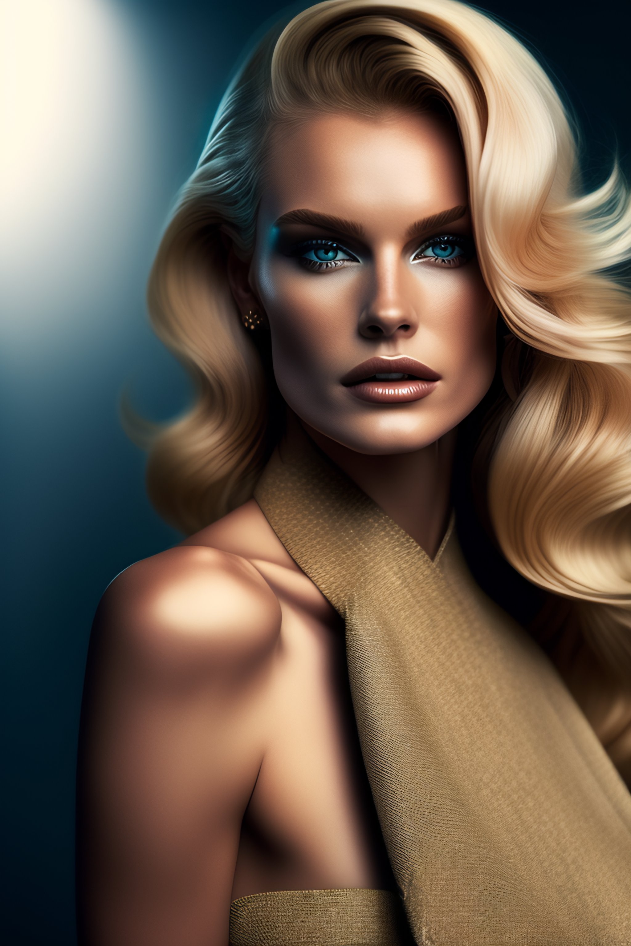 Lexica - A photo of a beautiful tall blonde woman 44DD, very detailed, nostalgic, fashion