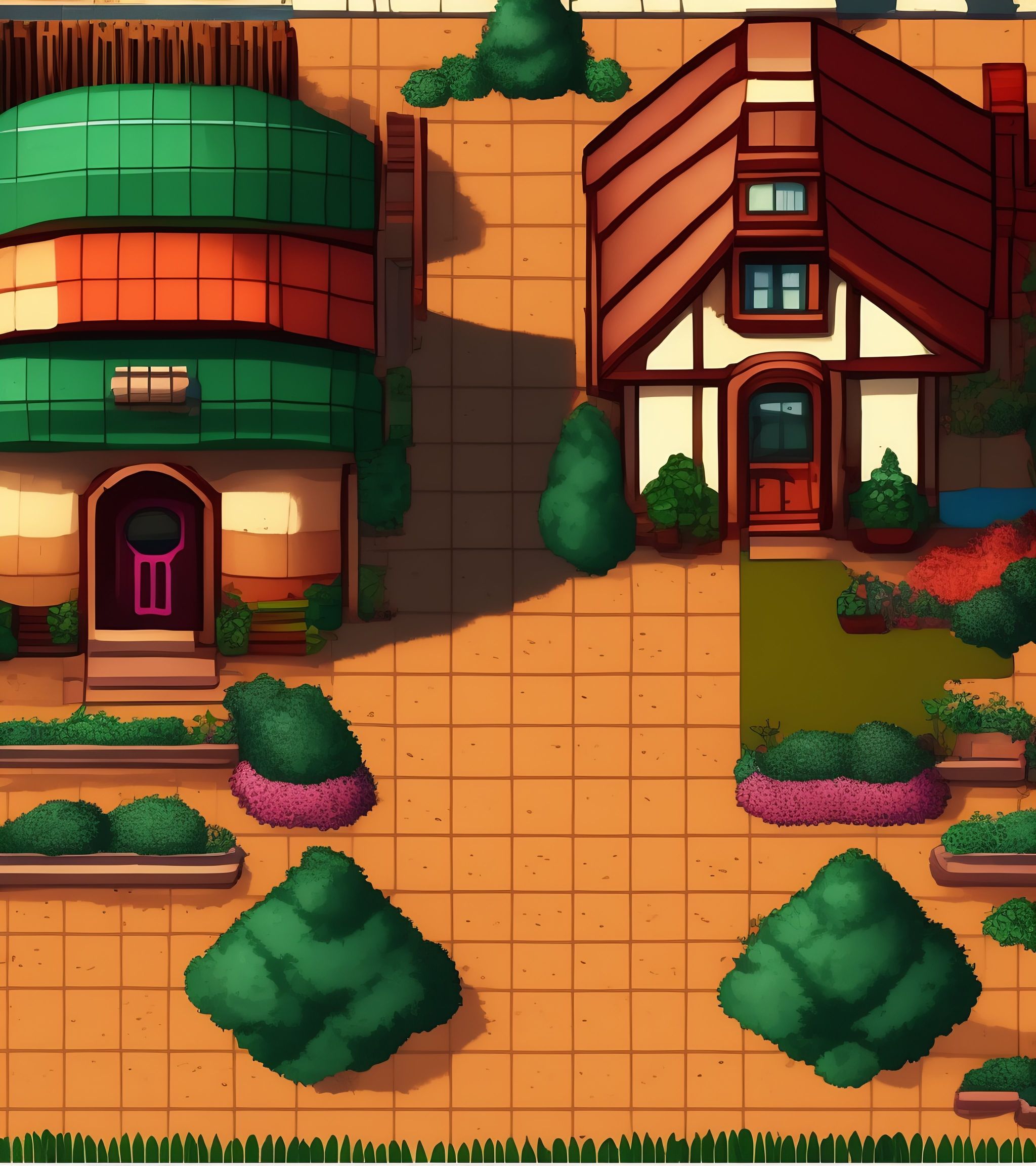 Lexica - 2d pixel art game asset, top down view rpg house inspired by  Stardew Valley and Animal Crossing