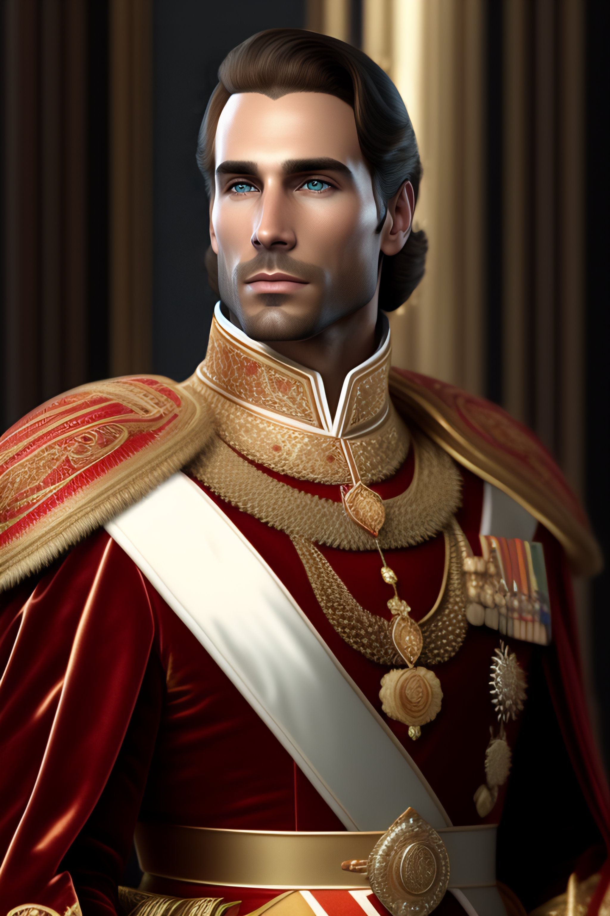 Lexica - Caucasian male, European male, dressed in royal robes, looking ...