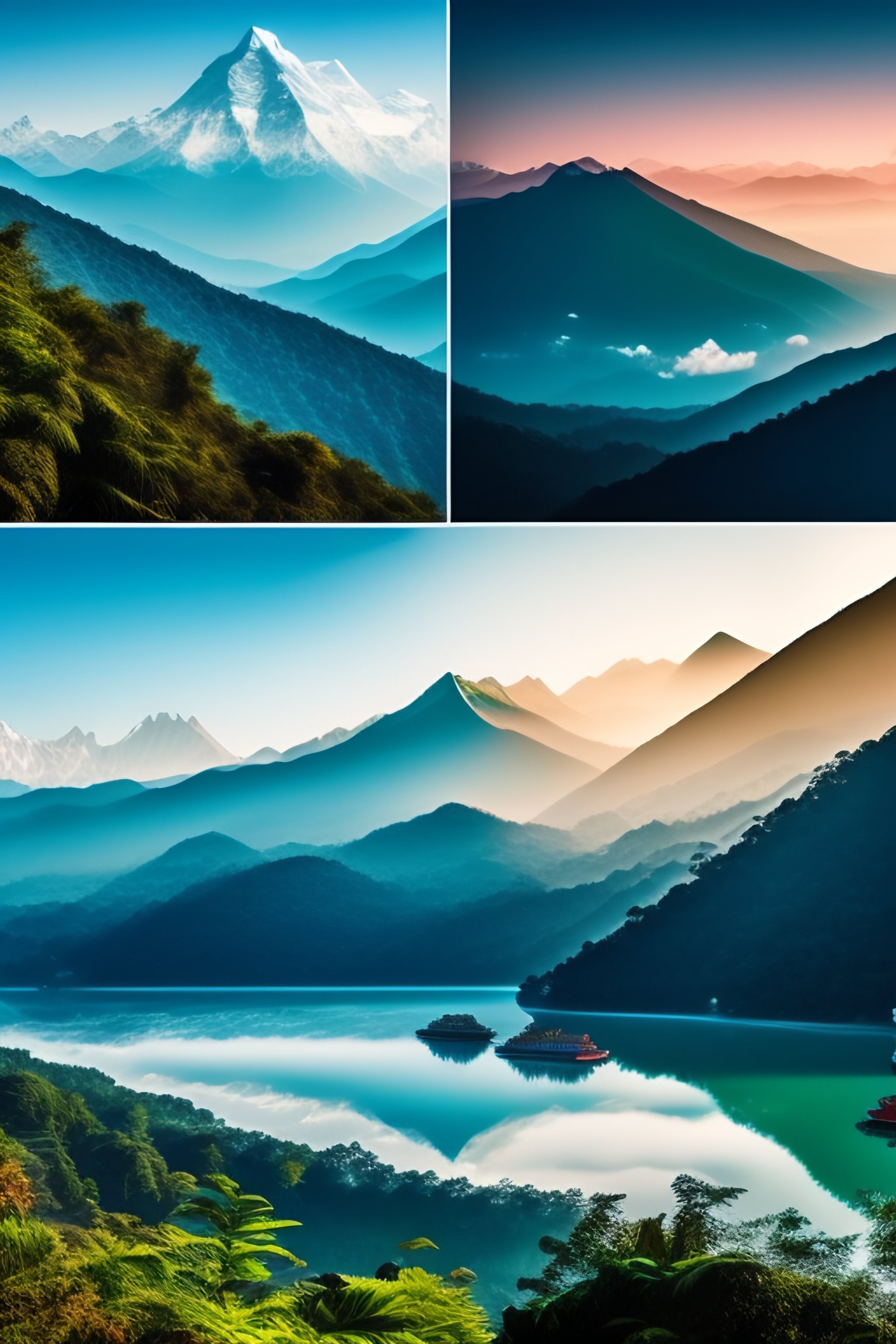 Lexica - Pokhara Nepal panoramic view of fishtail mountain