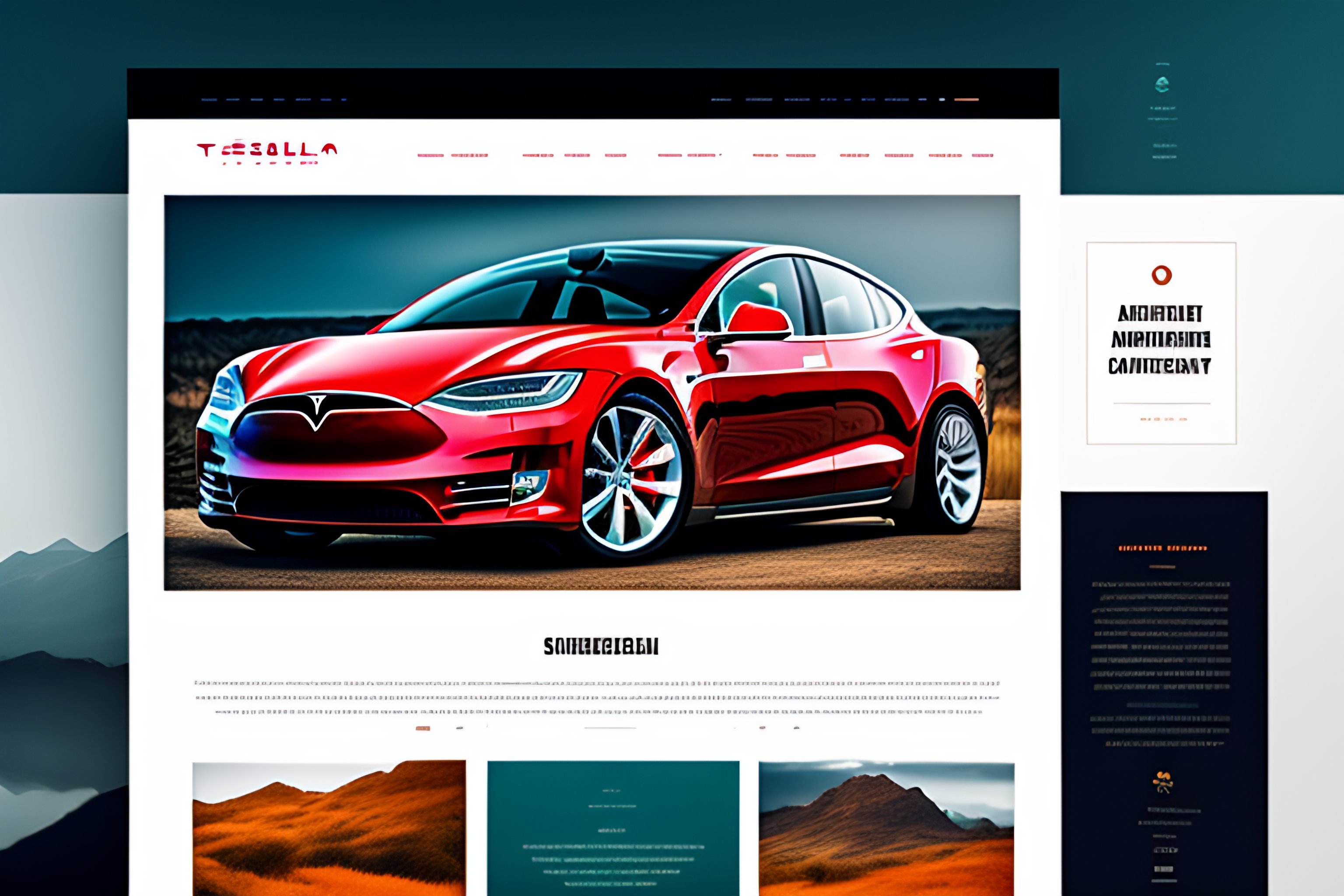 Lexica - Modern website design, tesla style, bright contours, funky ...