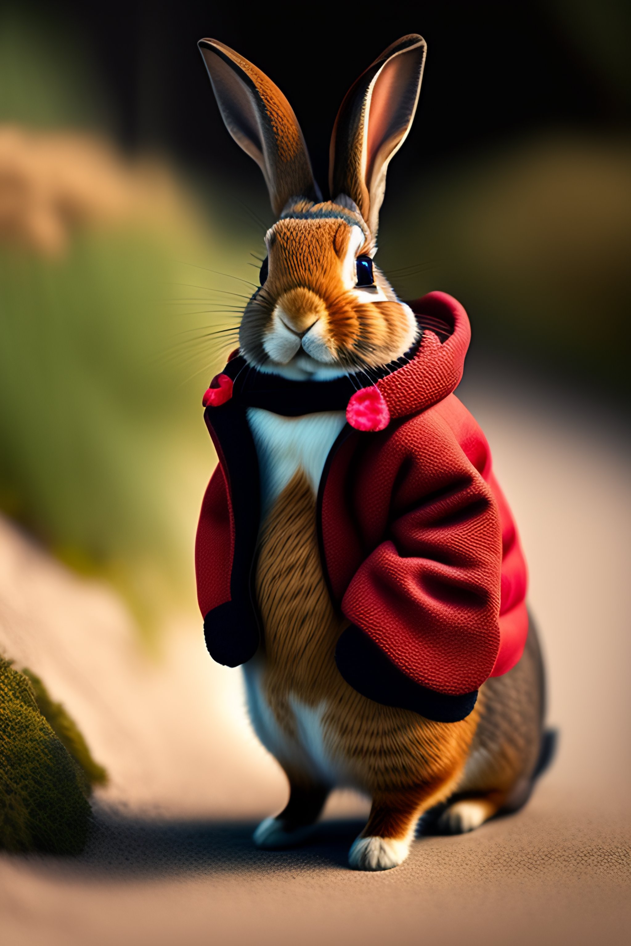 Lexica - A rabbit in a Colombian coat and accessories