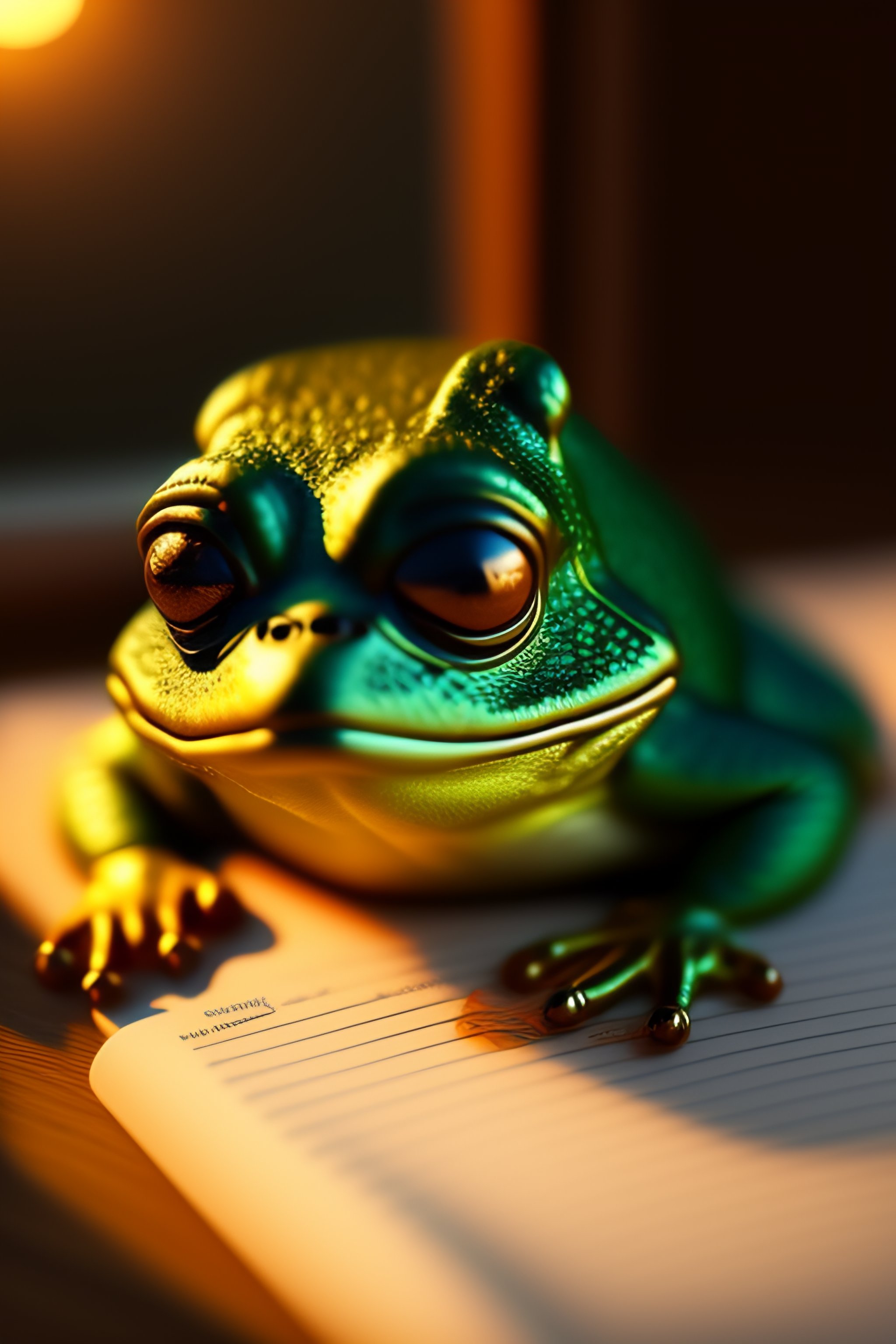 Lexica - An exhausted pepe the frog commiting tax fraud, paperwork ...