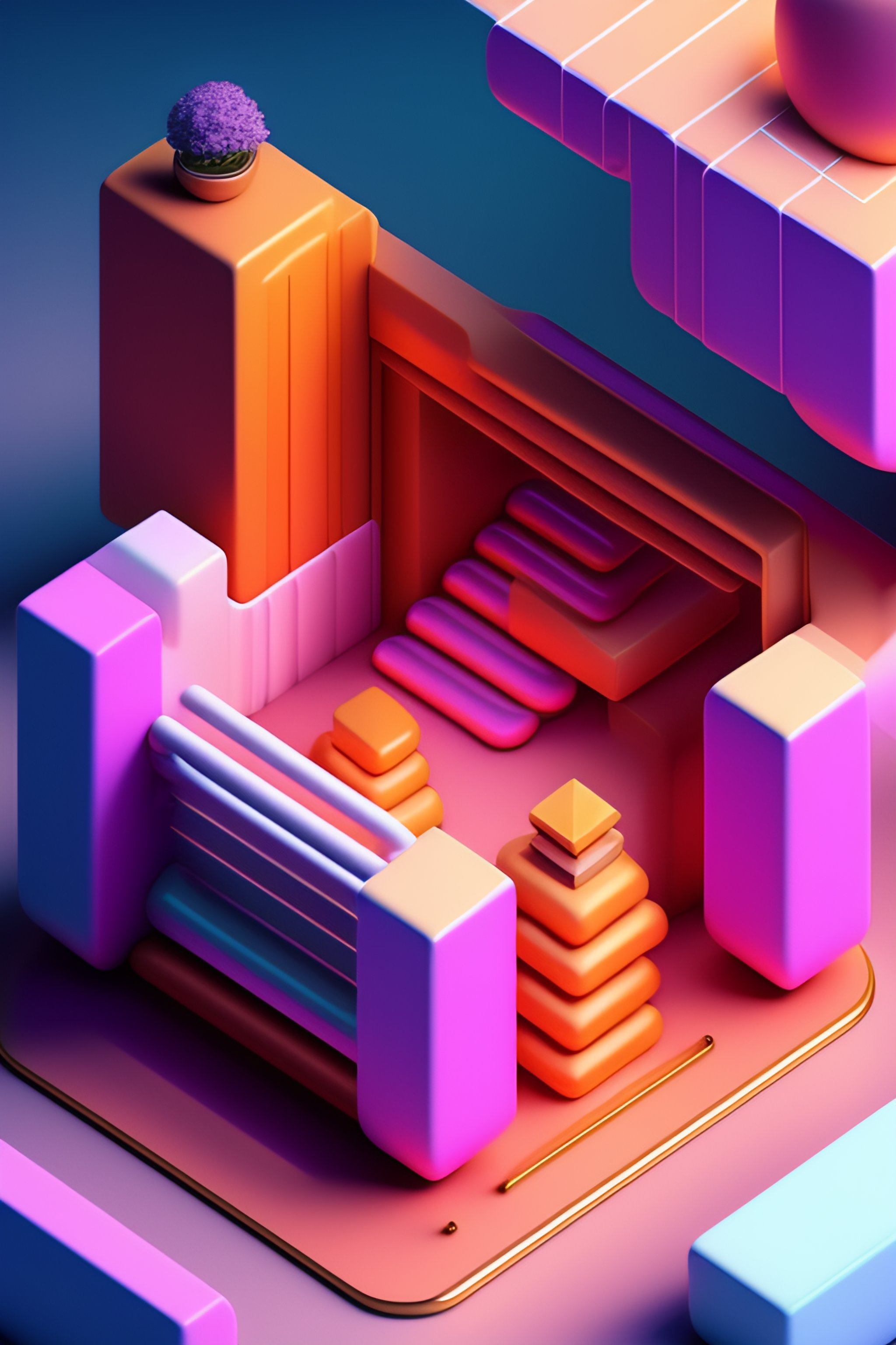 Lexica - Isometric hosting, 3d art, pastel colors, soft lighting, high ...