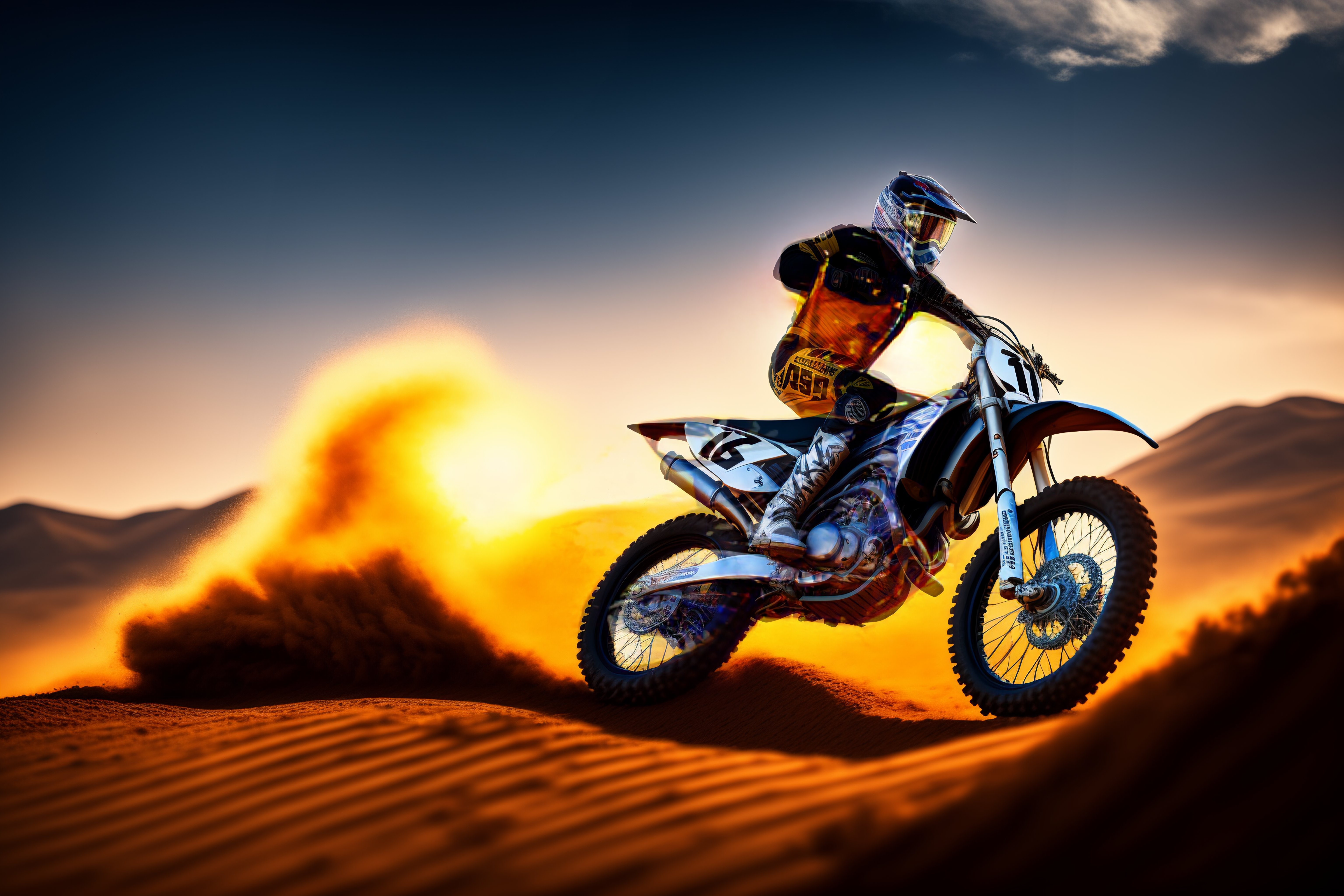 Lexica - Super strong guy doing motocross, intrincated details, jewerly ...