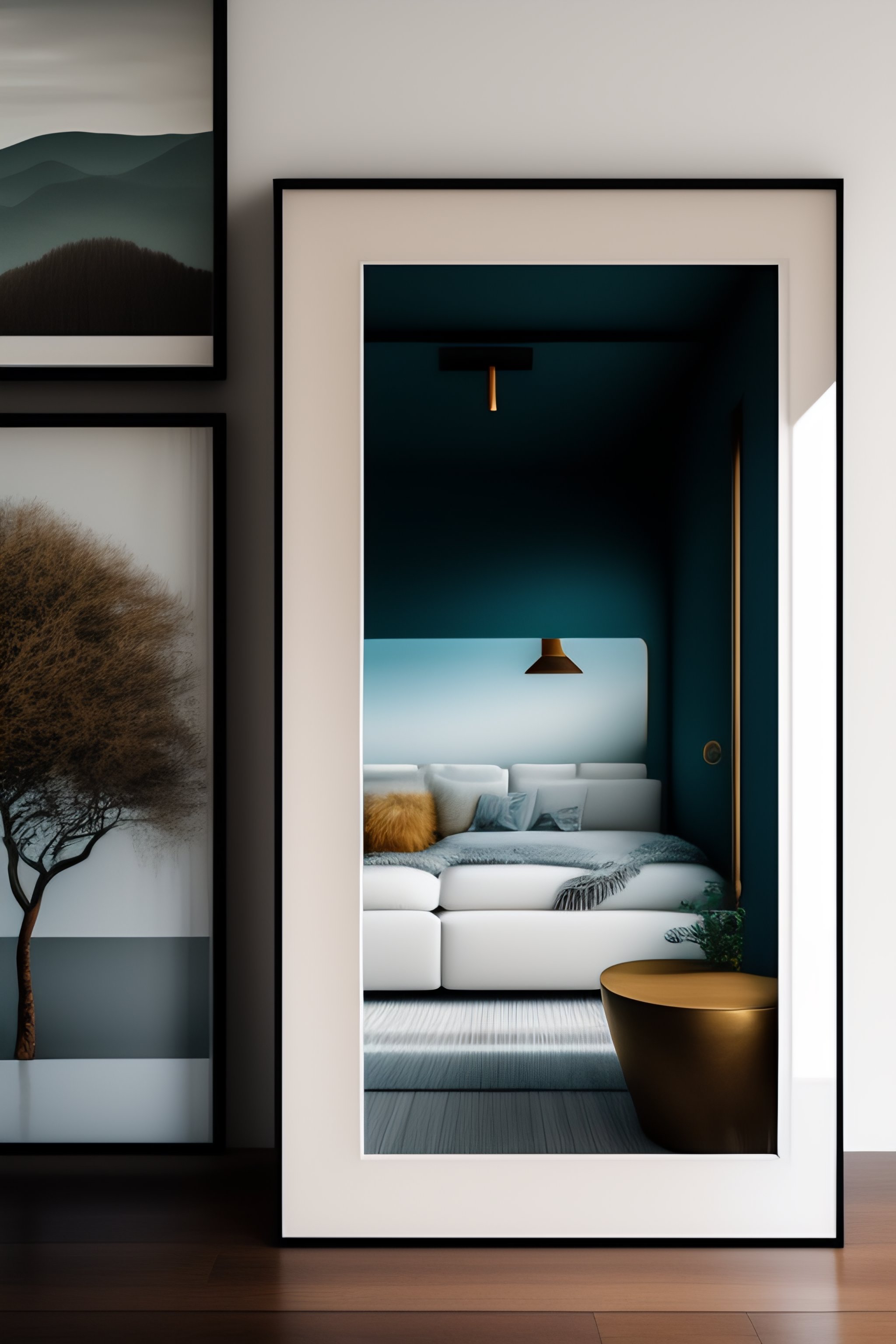 Lexica - Portrait of a contemporary interior of a house using framed ...
