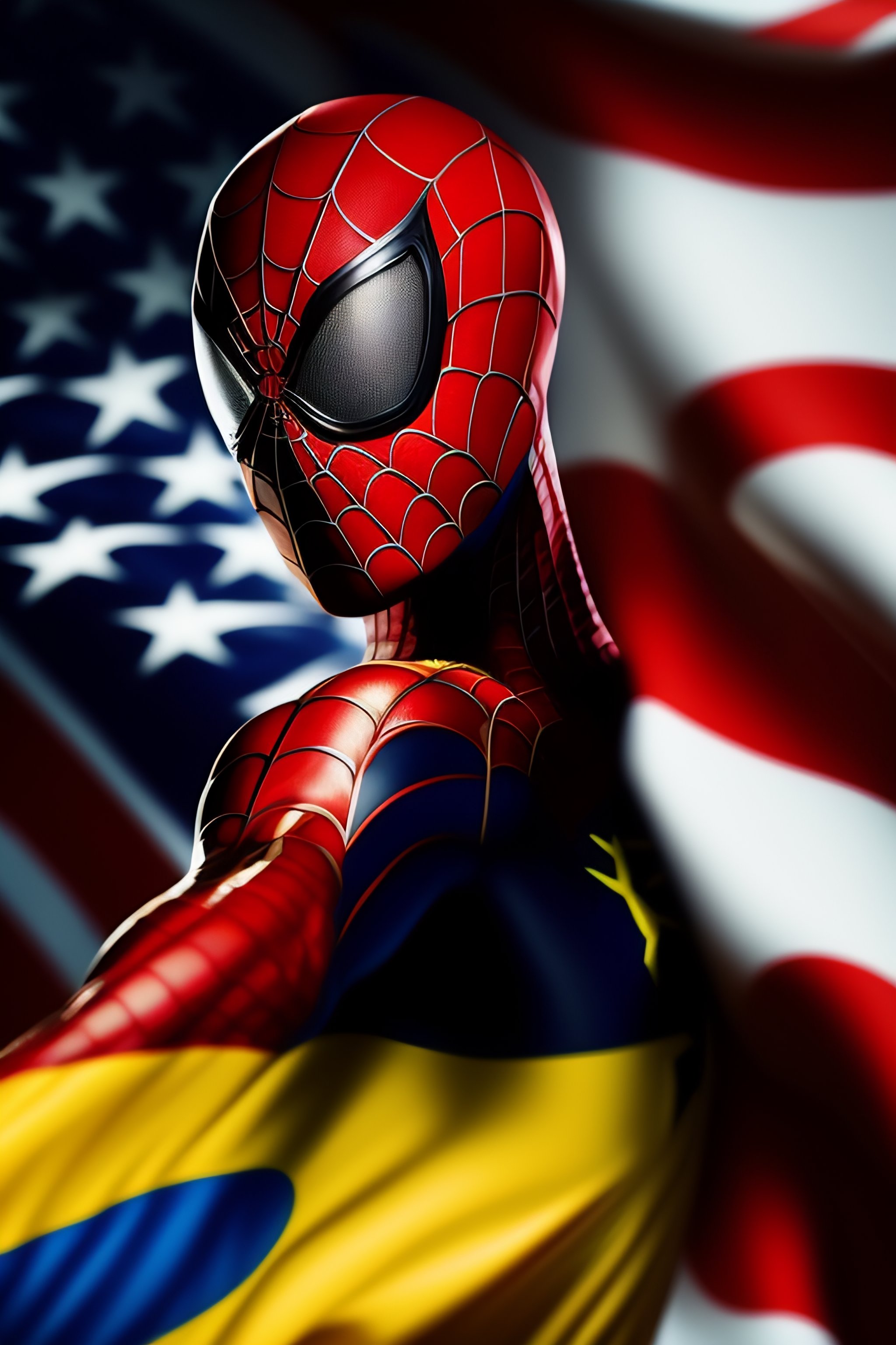 Lexica - Spider man used as uniform the flag of brazil, high definition,