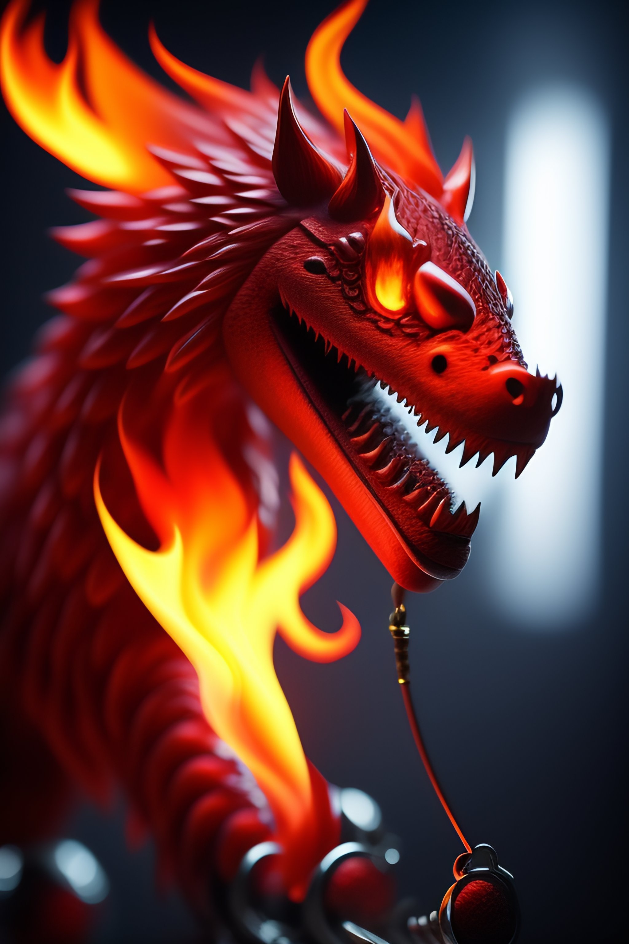 Lexica - Flame antropomorphic monster shaped as marionette, flames ...