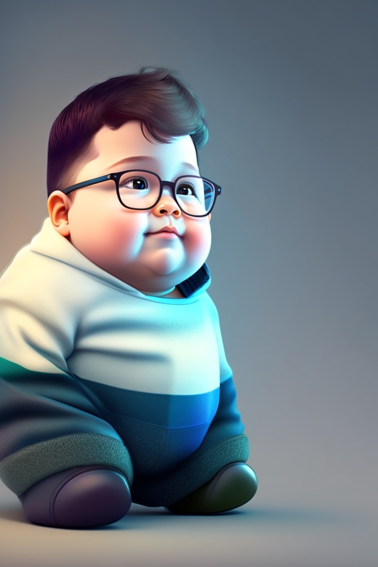 Fat boy with glasses on sale