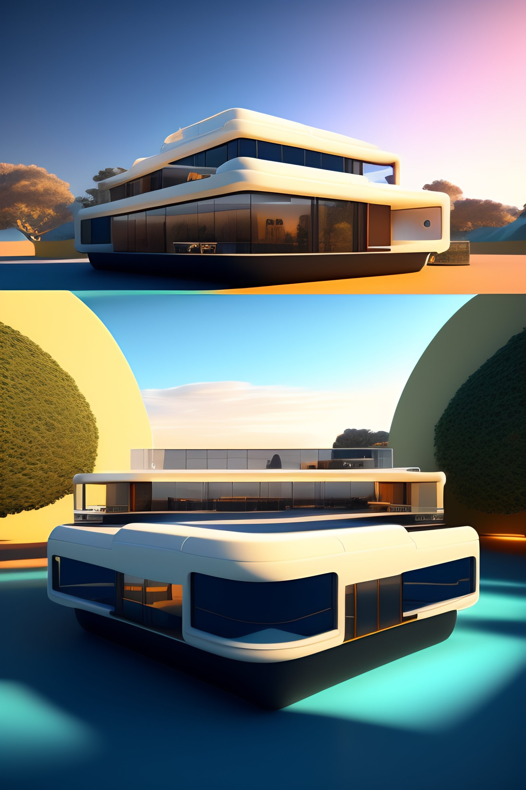 Lexica - 3D container luxury home with a dancefloor and party on roof ...