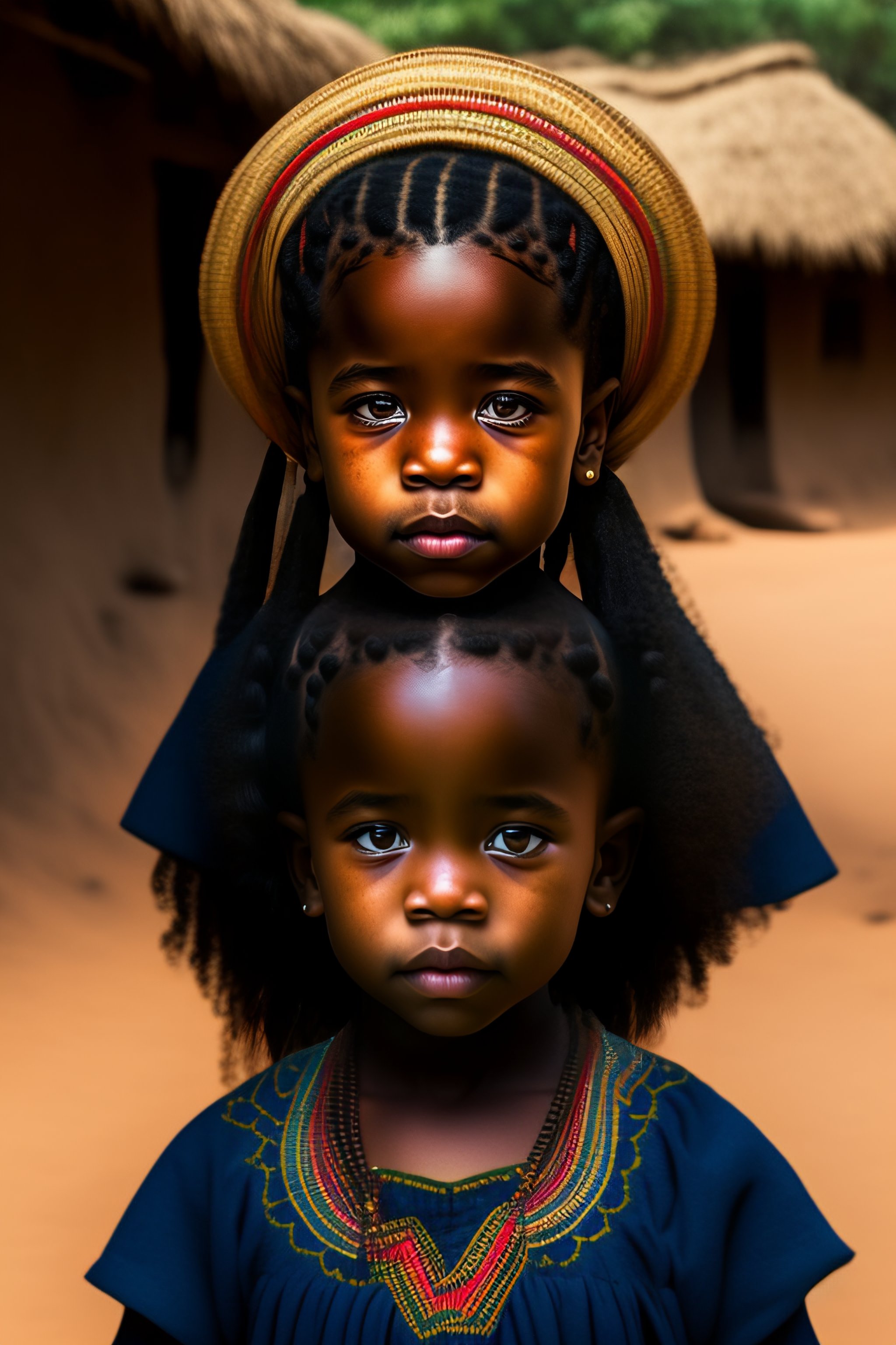 Lexica - A little black girl in an African village