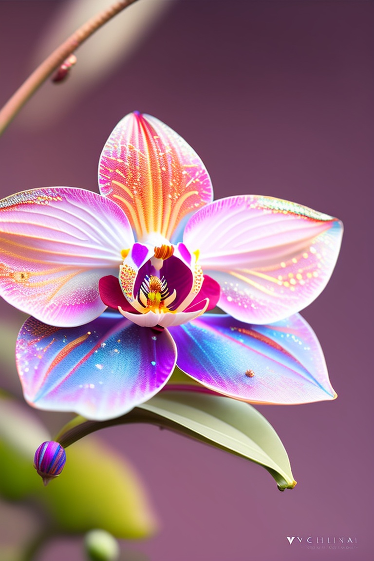 Lexica Radiating, radiating glitter orchids. Glittery, beautiful