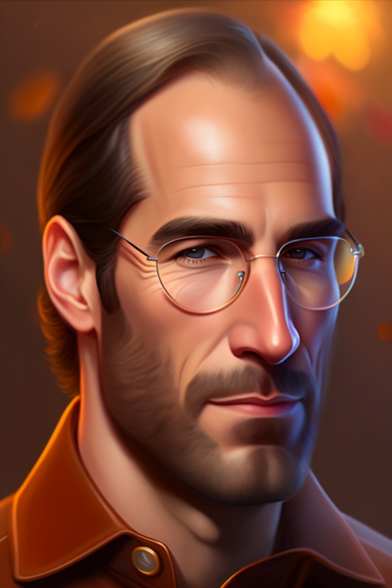 Lexica Steve jobs as realistic portrait, symmetrical, highly detailed