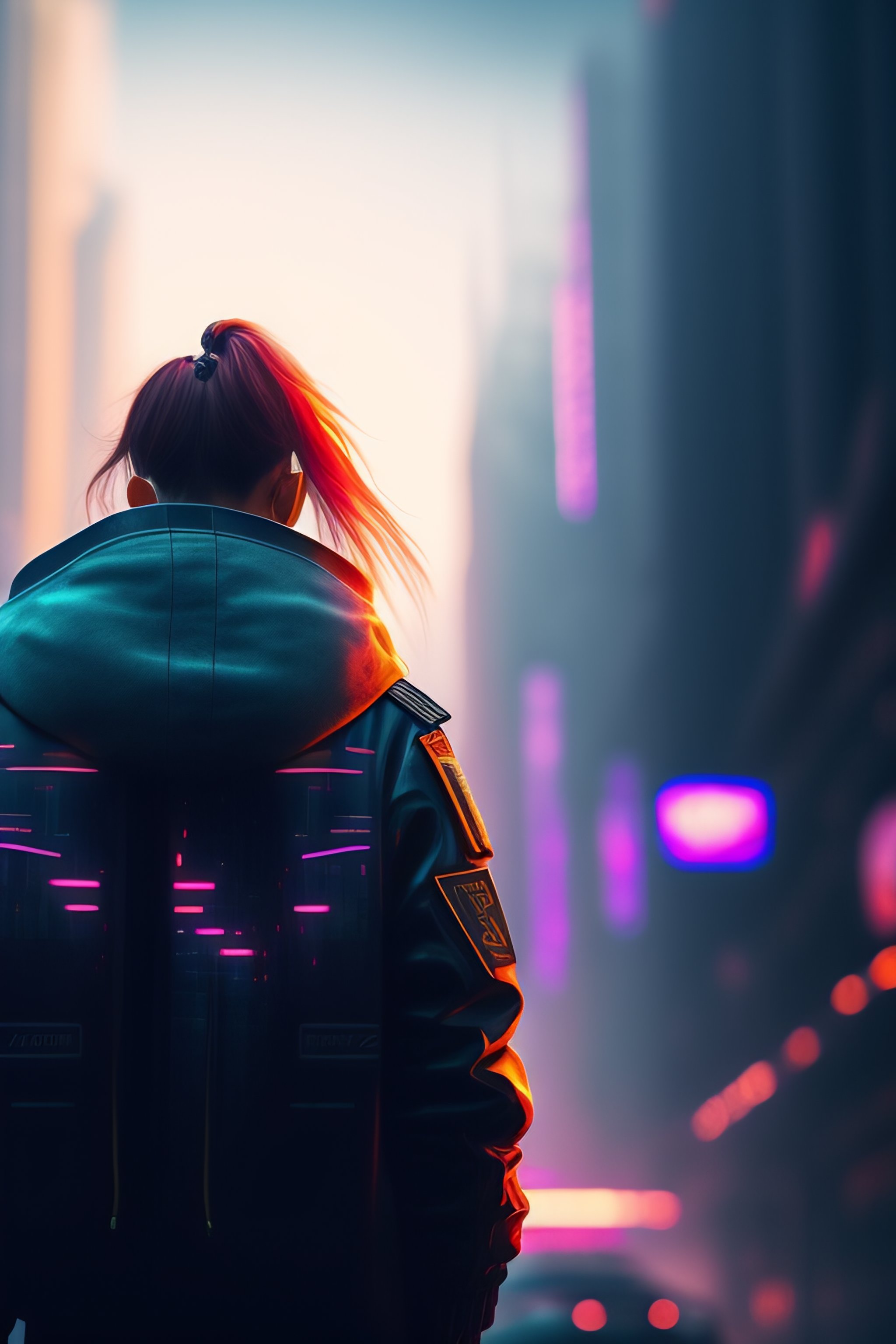 Lexica - Point of view from the back of a girl in a city finding ...
