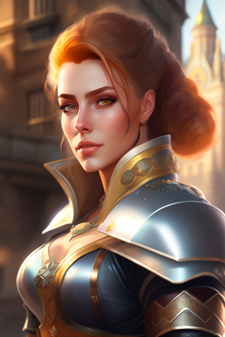 Lexica Female human fighter, evil face, strawcolored hair, sword in