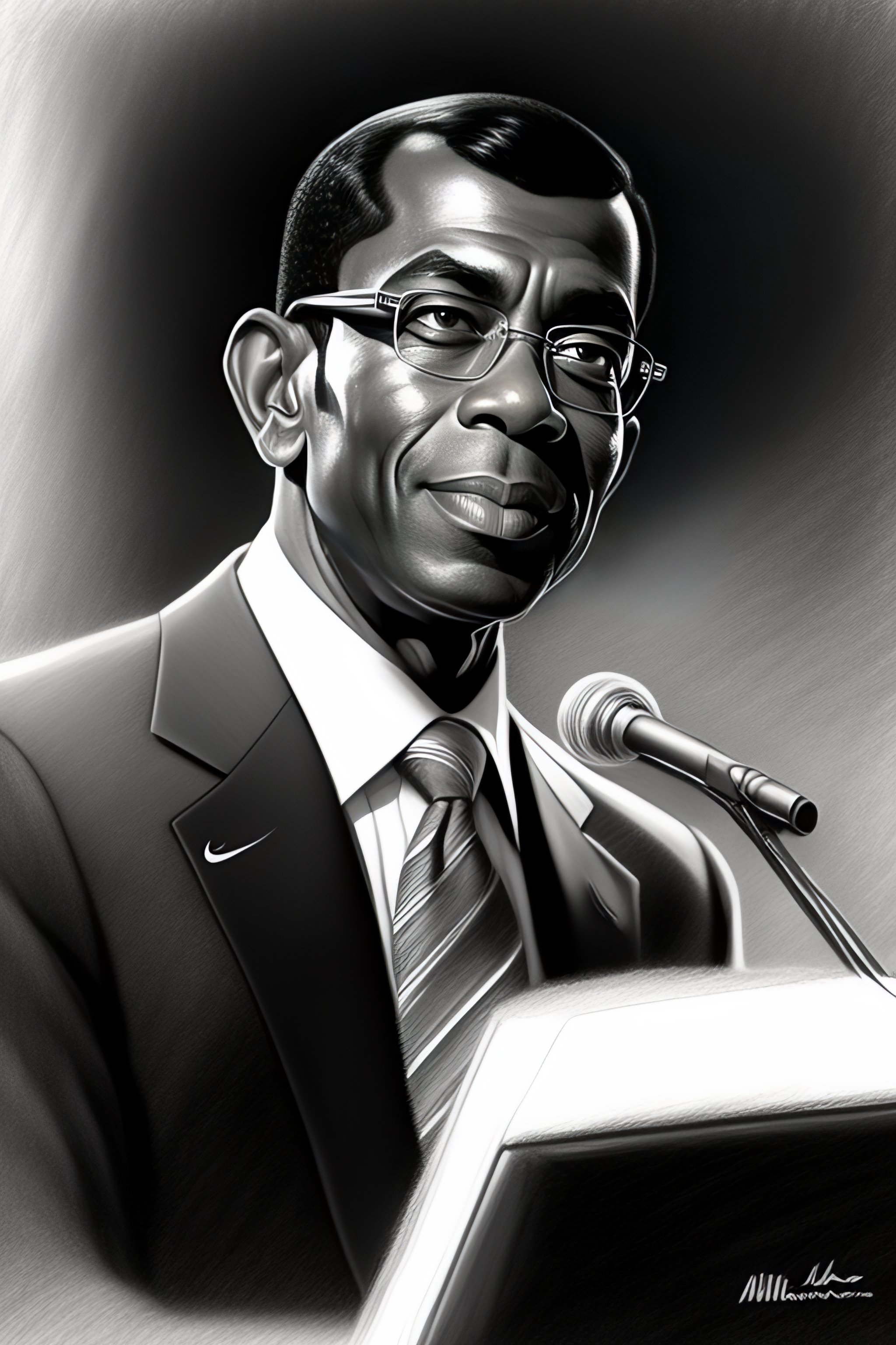 Lexica - Milt kahl pencil sketch of `Mohamed nasheed`!!!!!