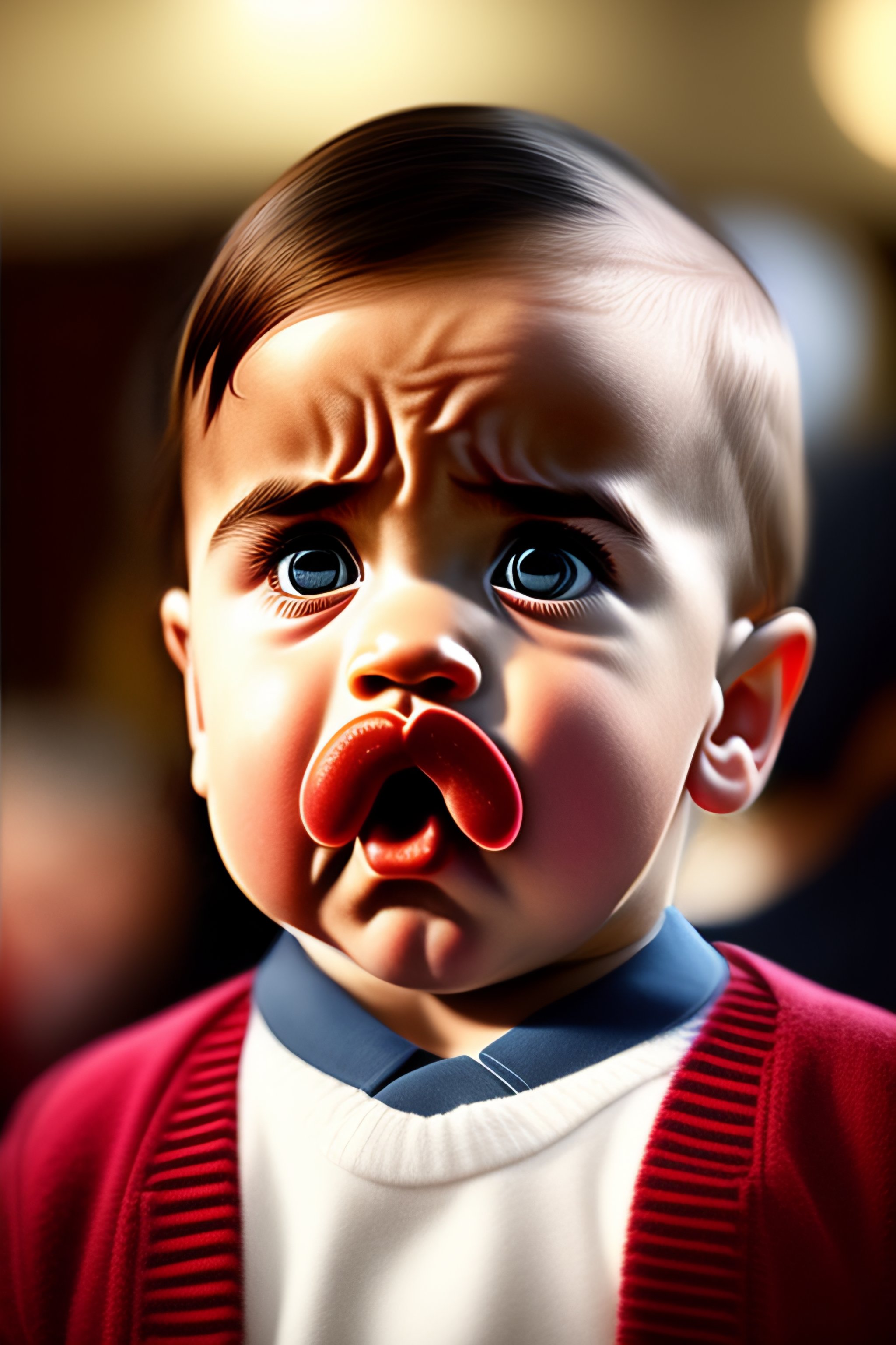 Lexica - Baby Hitler with a mustache, angry