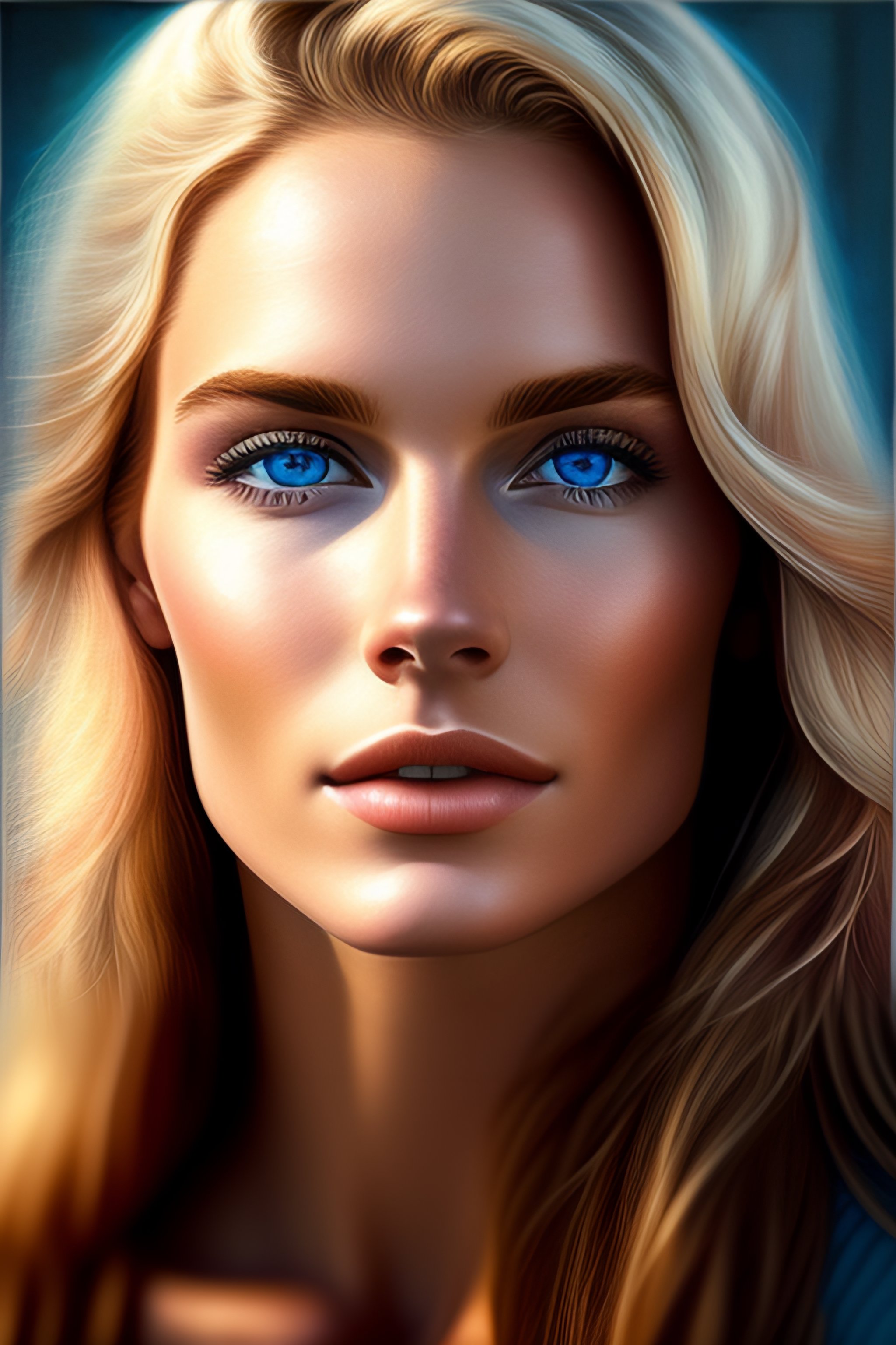 Lexica - A close up portrait of a beautiful 20 years old blonde and ...