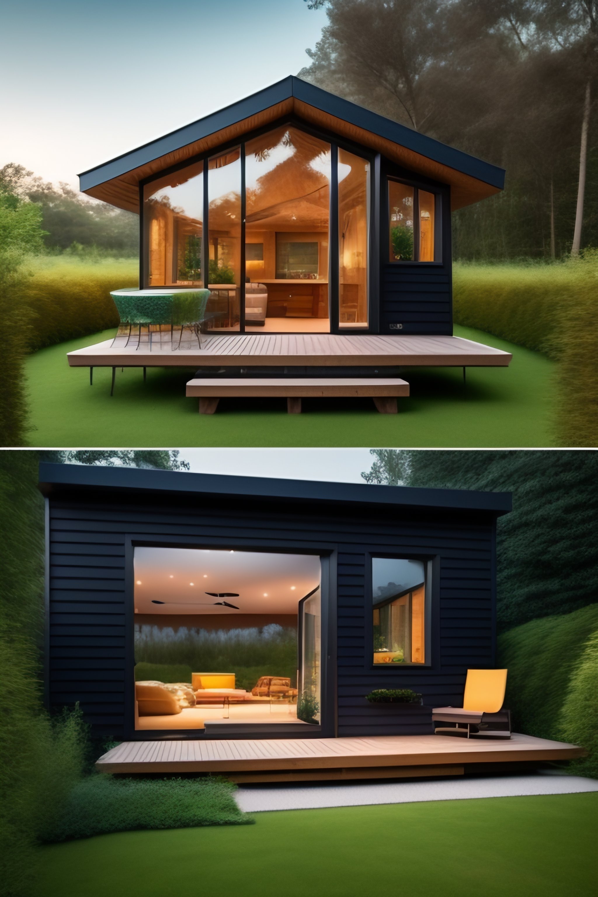 Lexica - A tiny house with a mix of building materials, with a big ...