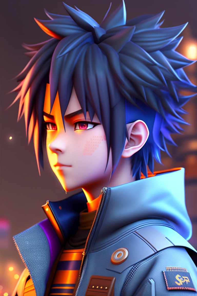 sasuke uchiha anime wallpaper, sasuke uchiha wallpaper, in the style of  cyberpunk dystopia, light blue and dark blue, realistic oil painting -  AI Generated Artwork - NightCafe Creator