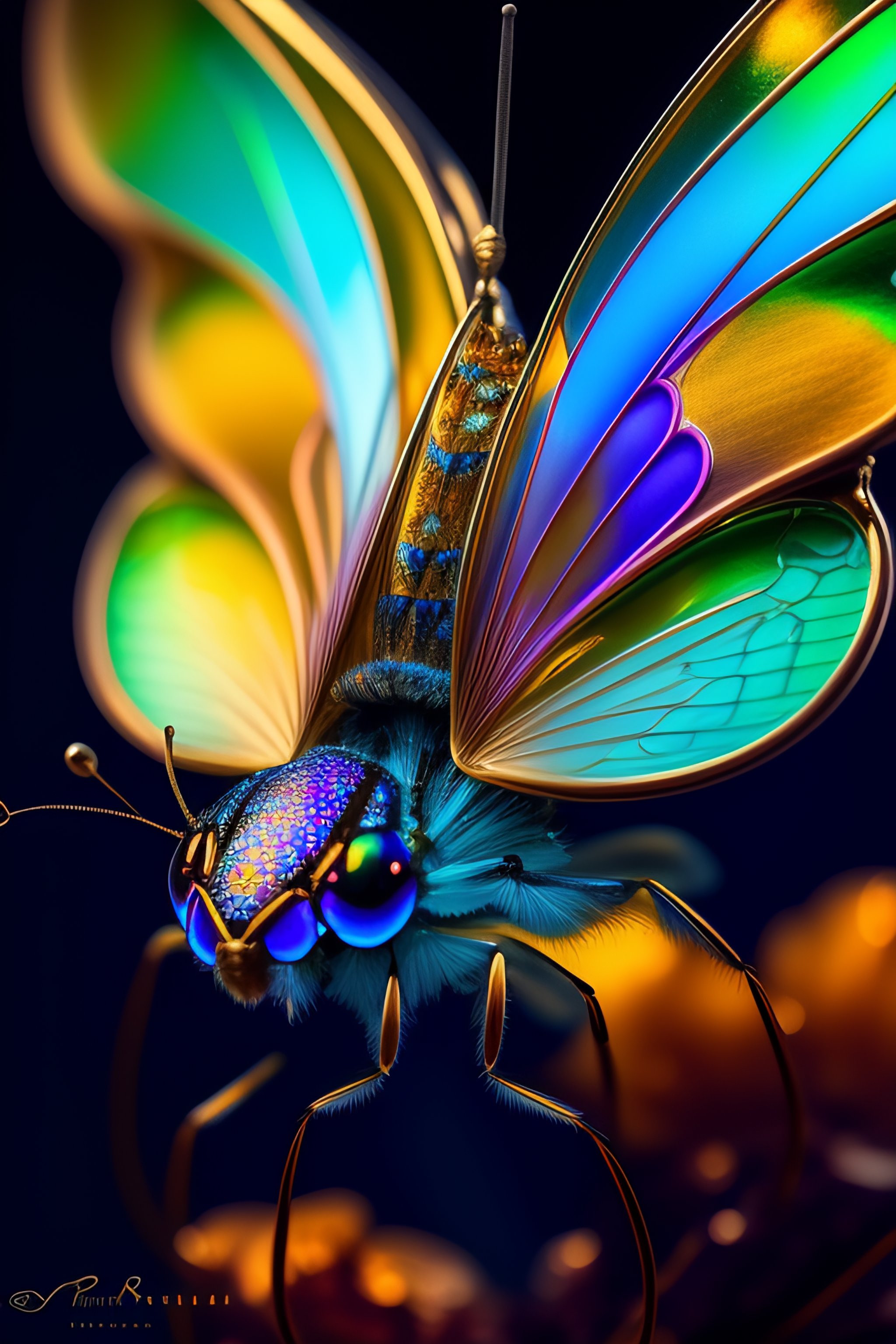 Lexica - Iridescent, flying insect, scales, wings, blues, textured ...